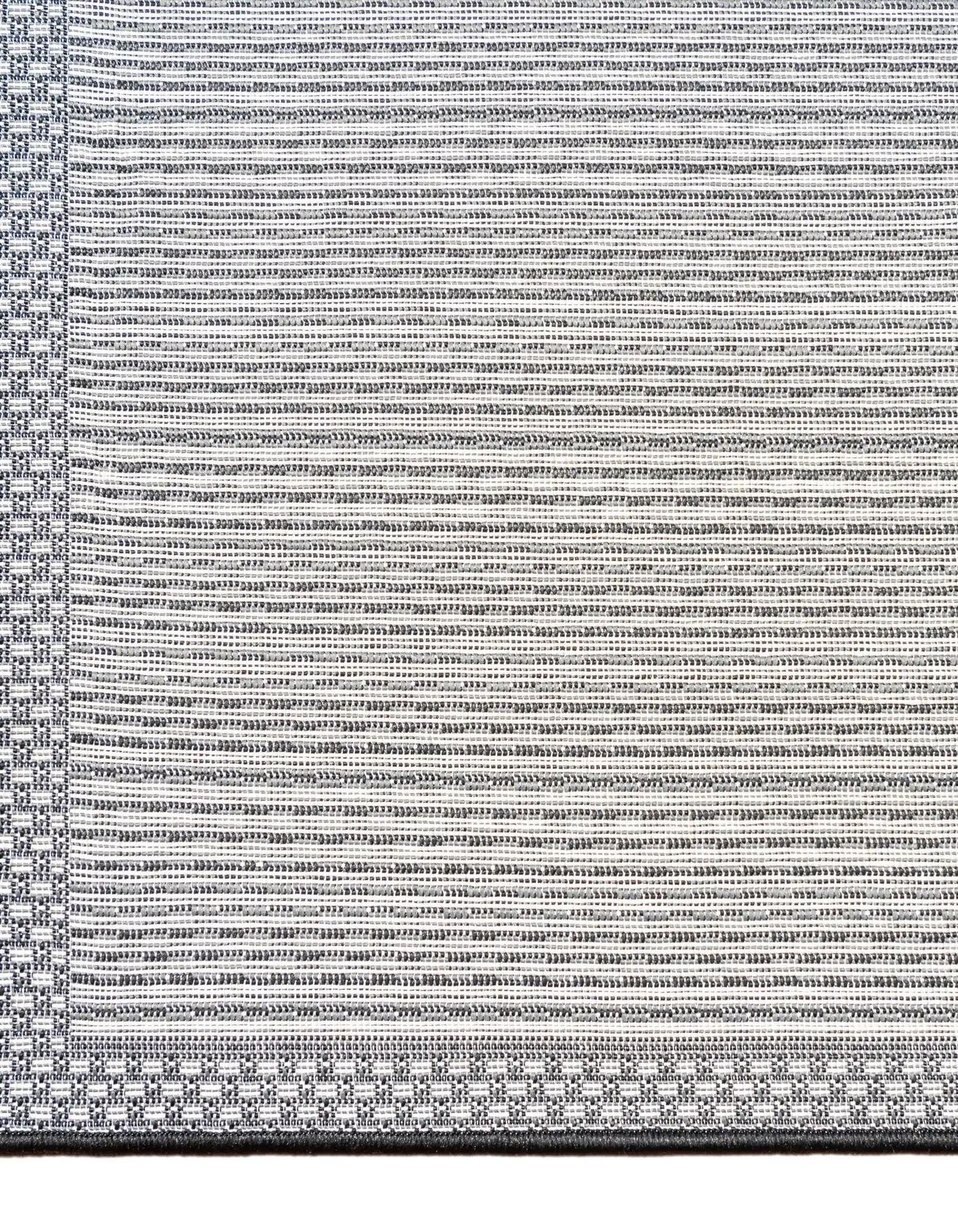 Gray Stripe Synthetic Square Outdoor Rug, 6' x 6'