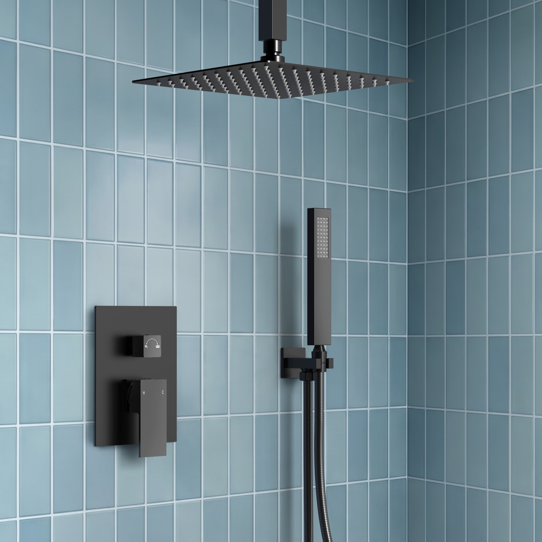 YAWWALK C00.CR08.MB Showerhead-Bar-Panels - View #2