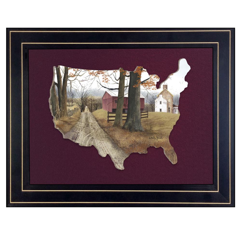 Trendy Decor 4U BJ143USA-B-704G Black Wood Framed 15-in H x 19-in W Vintage/Retro Paper Print