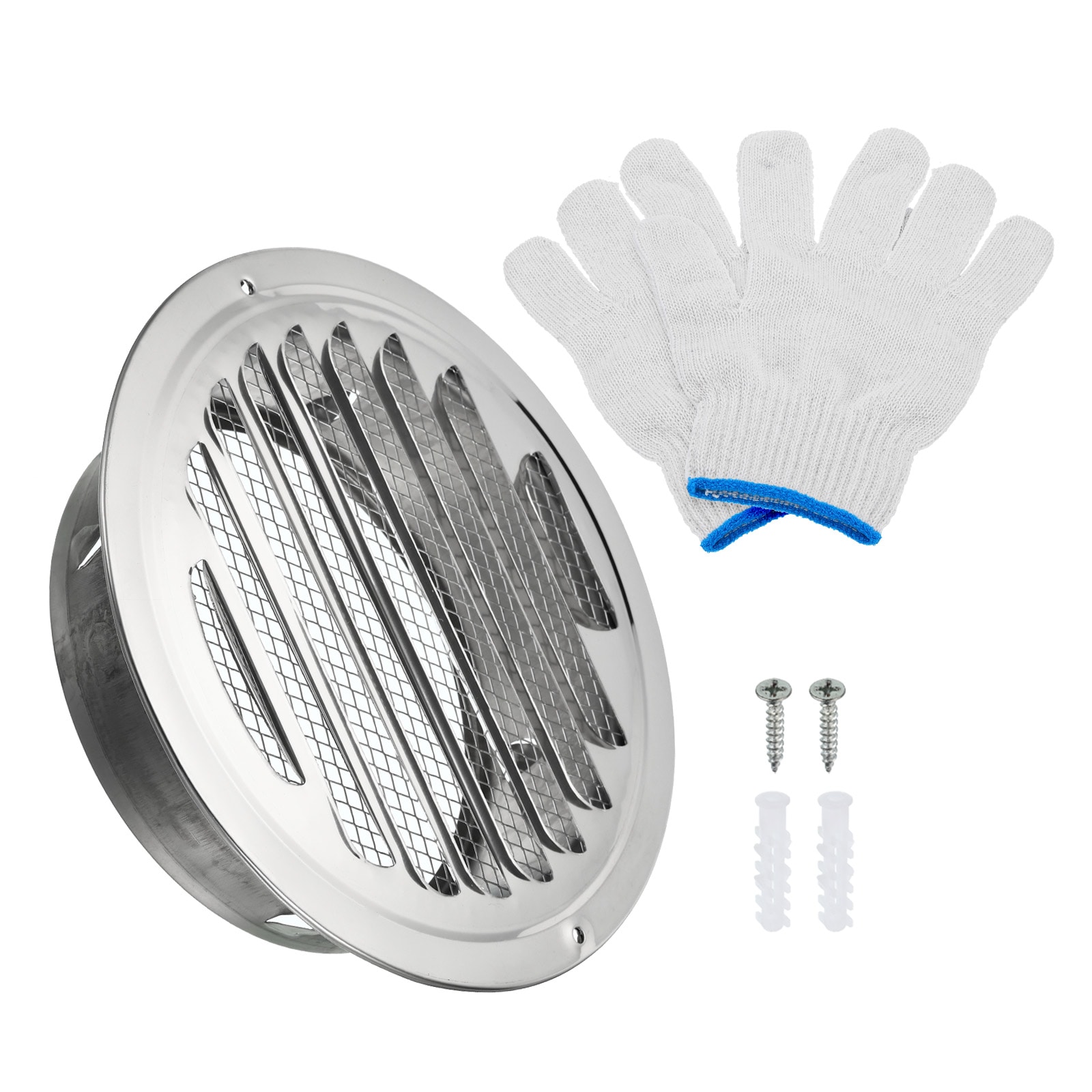 PATIKIL 6 Inch Round Soffit Air Vents Stainless Steel Louver Grille Vent Cover Screen Mesh Air Outlet for Kitchen Bathroom Wall Ceiling Floor Ventilation #S26041500UX4900