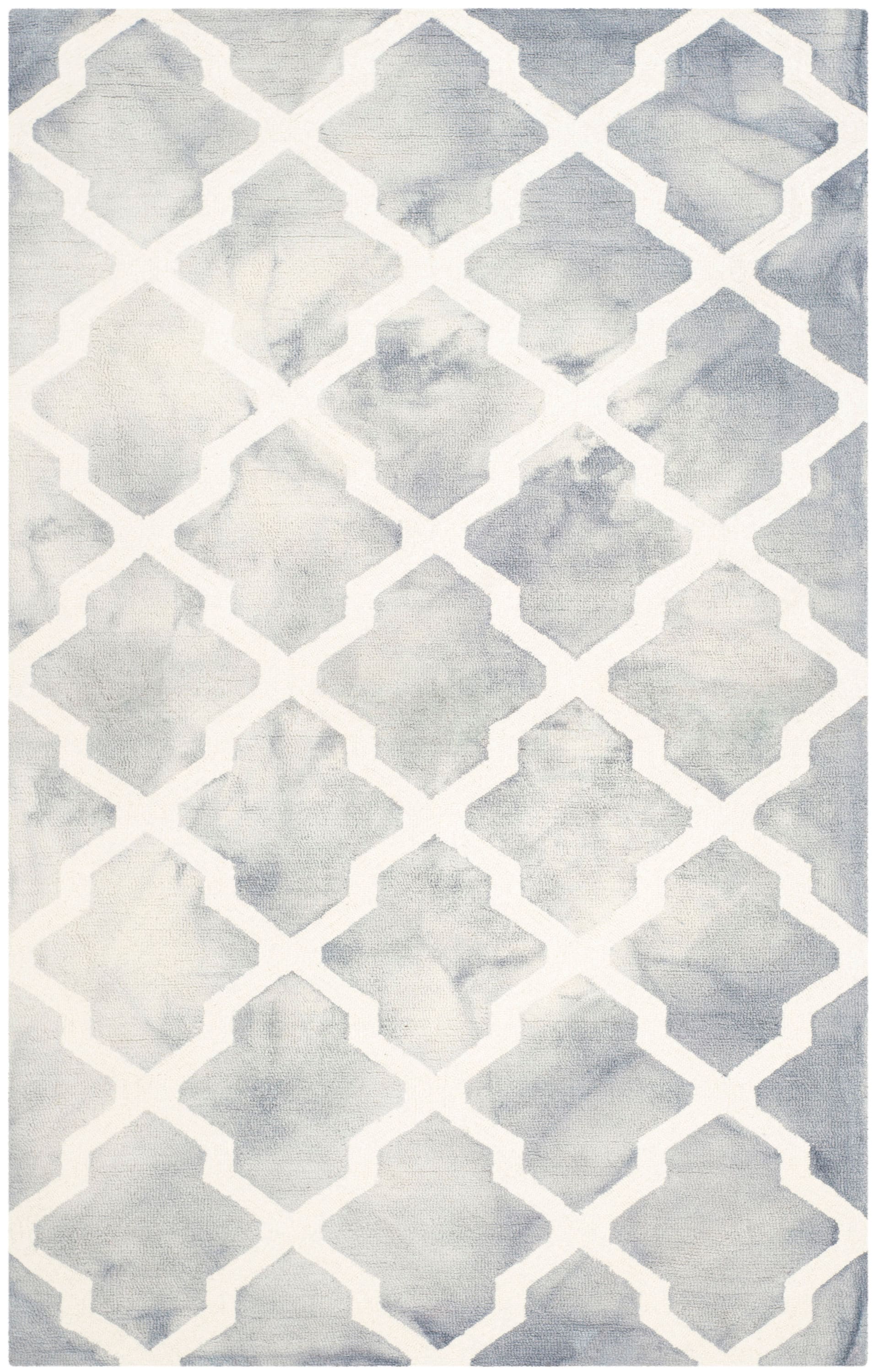 Safavieh DDY540C-6 Dip Dye Pamala 6 x 9 (ft) Tufted Wool Gray/Ivory Rectangular Indoor Geometric Bohemian/Eclectic Area rug