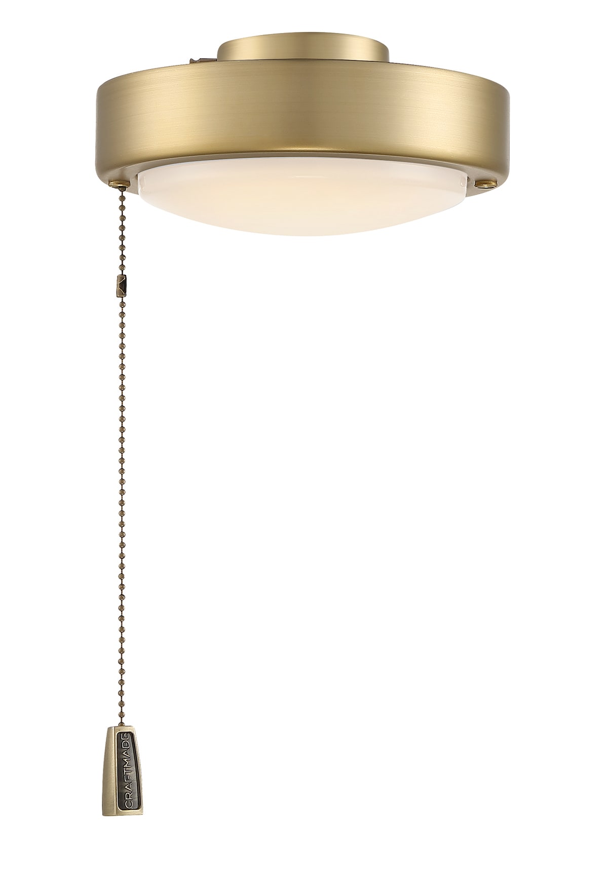 Satin Brass LED Ceiling Fan Light Kit with Acrylic Shade