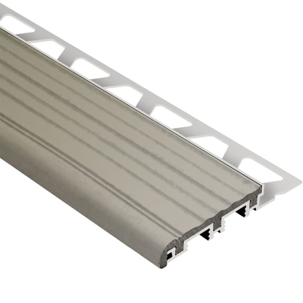 Schluter Systems G25B Trep-B 1-in W x 98.5-in L Grey Aluminum Stair nose Tile Edge Trim