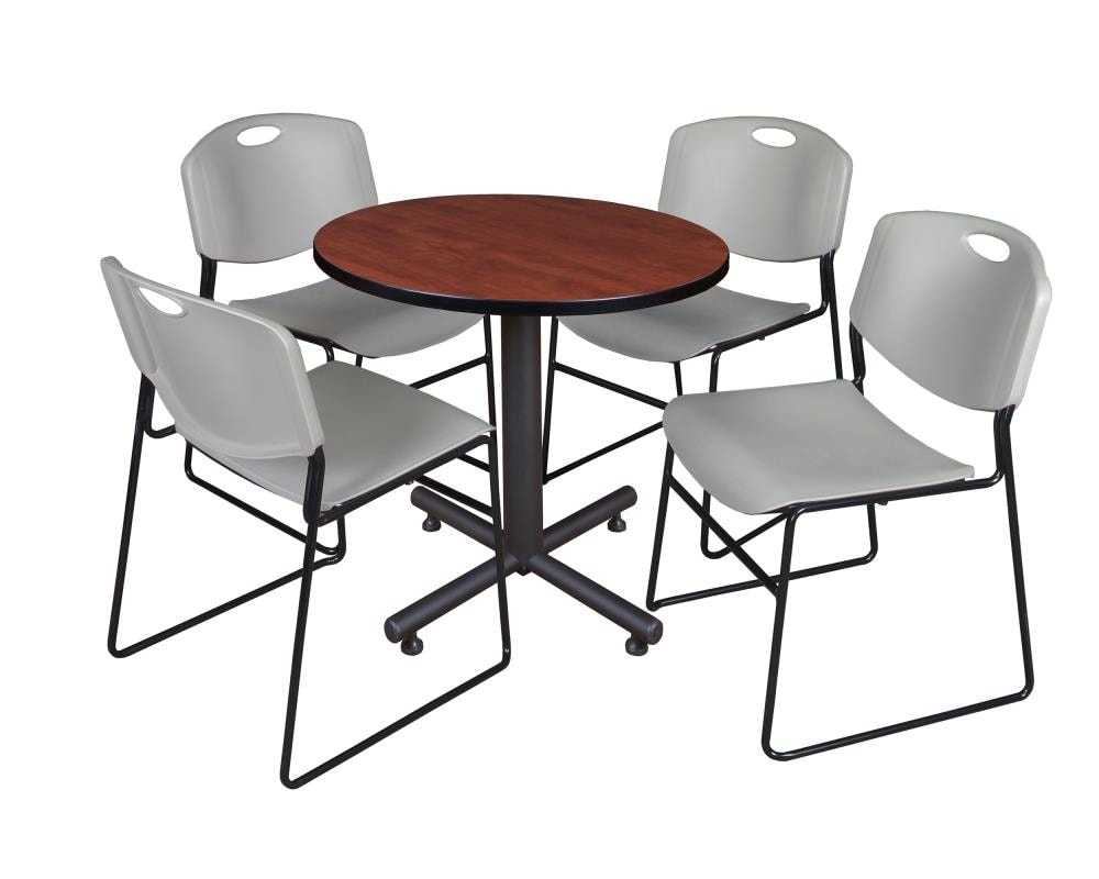 Regency TKB30RNDCH44GY Breakroom Red 4-Person Training Table (30-in W x 29-in H)