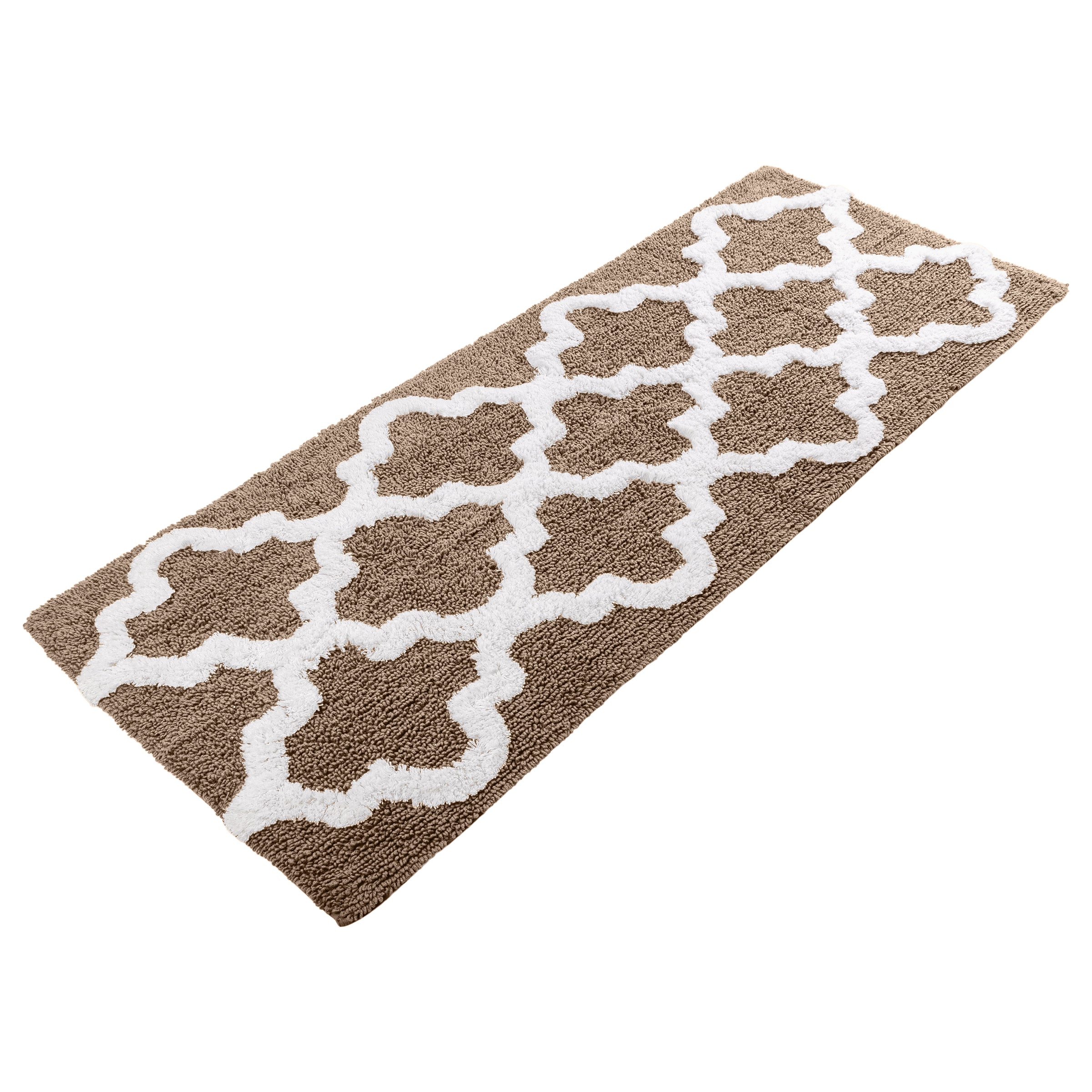 Hastings Home 113926MGV Bathroom Mats 60-in x 24-in Taupe Cotton Bath mat