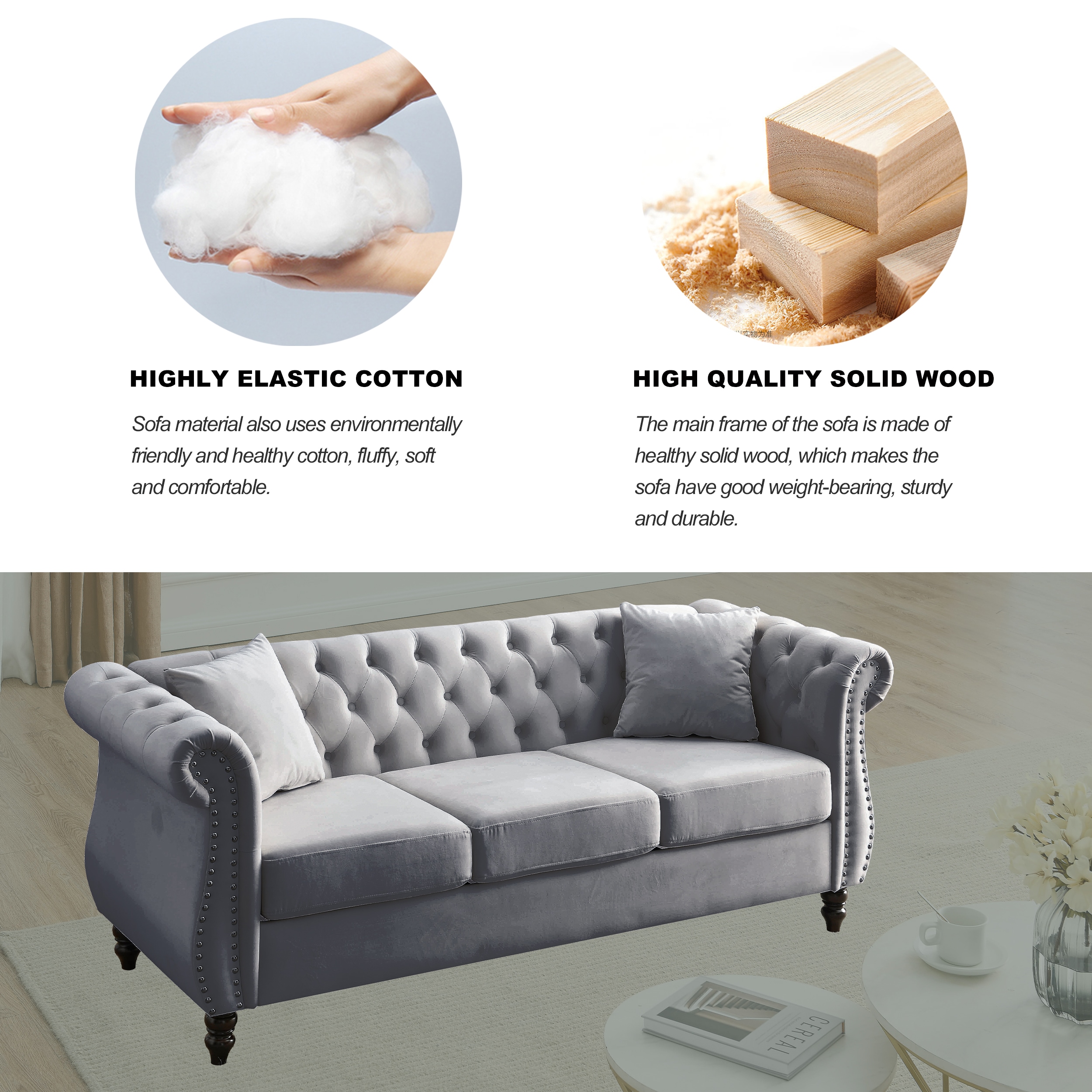 WELLFOR W83-22-BL Sofas-Loveseats - View #4