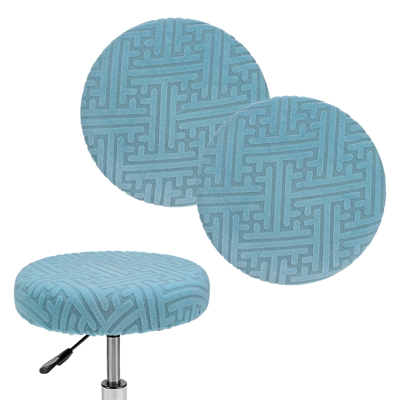 Unique Bargains 2-Pack Bar Stool Covers Round for 12-14 Inch Polyester ...