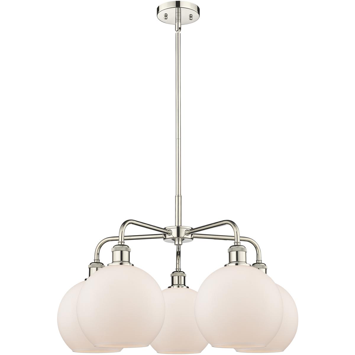 Innovations Lighting 2612812 516-5CR-PN-G121-8 Athens Chandelier Polished Nickel