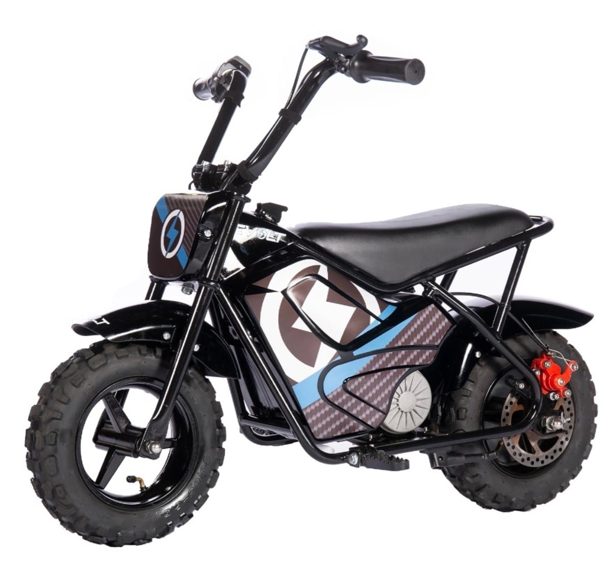 EVOLT Electric 250-watts Chain Drive Mini Bike (2-Batteries and Charger ...