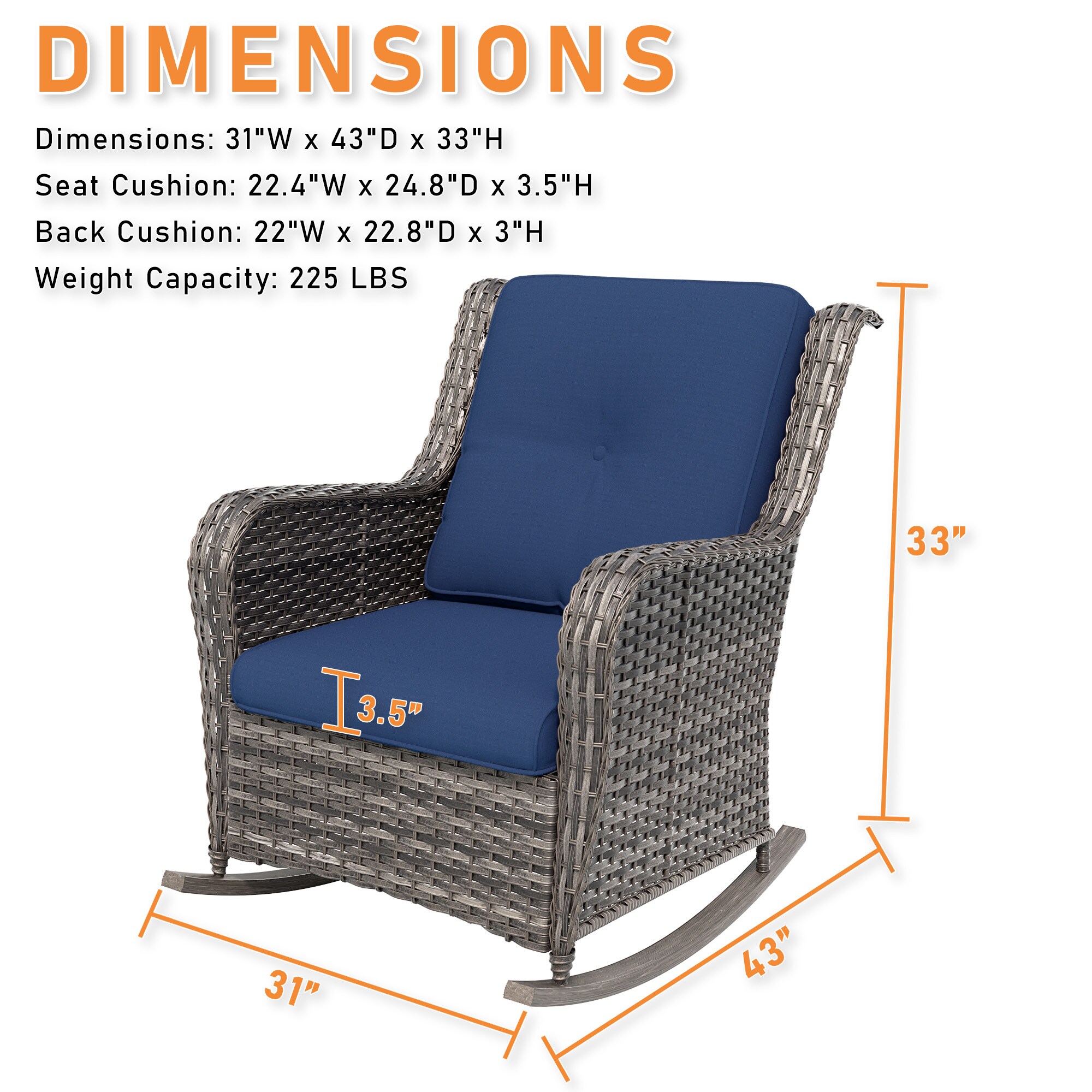 Gardenbee HGL-M04-BLU Patio-Chairs - View #3