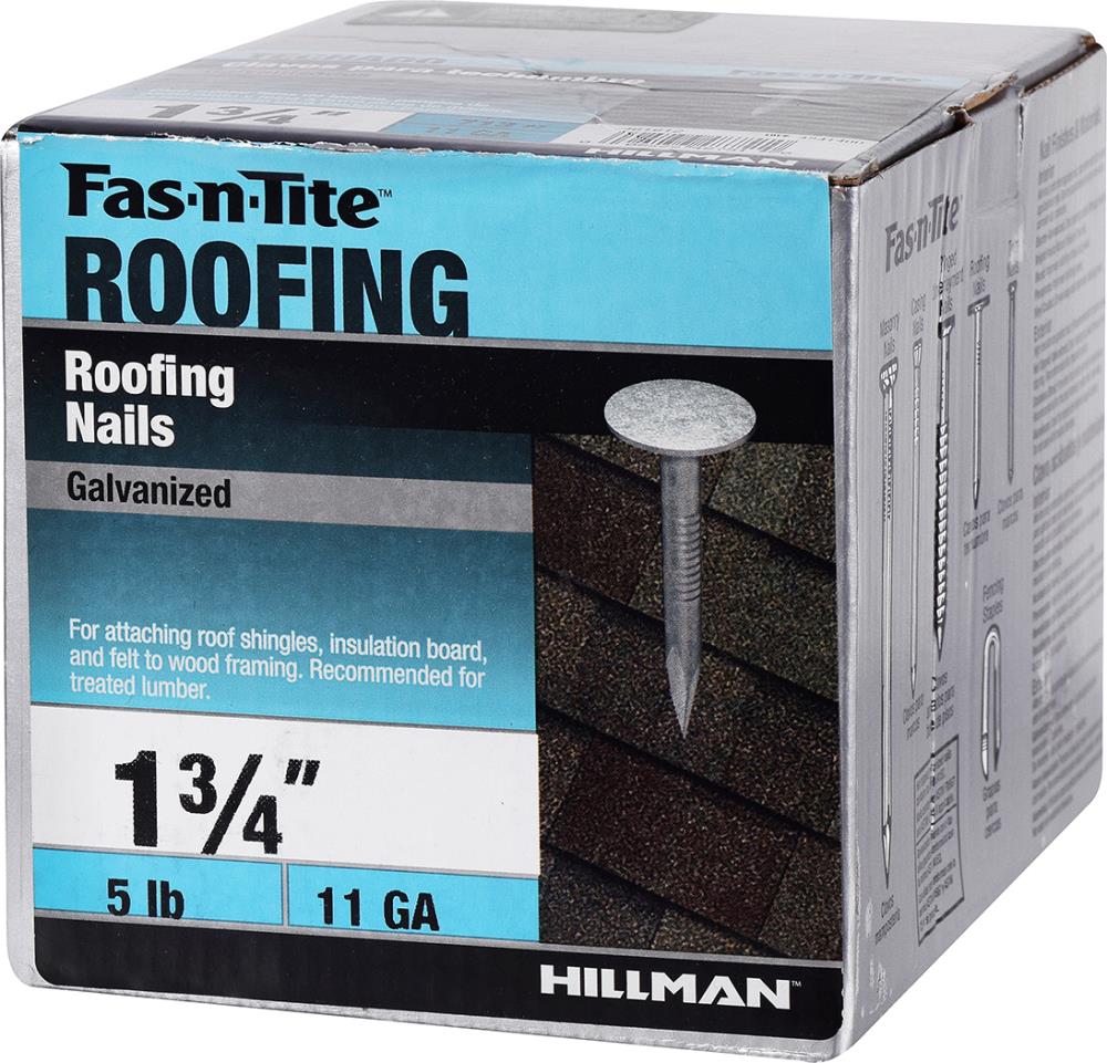 Fas-n-Tite 1-3/4-in Smooth Shank Electro-Galvanized Roofing Nails (713 ...