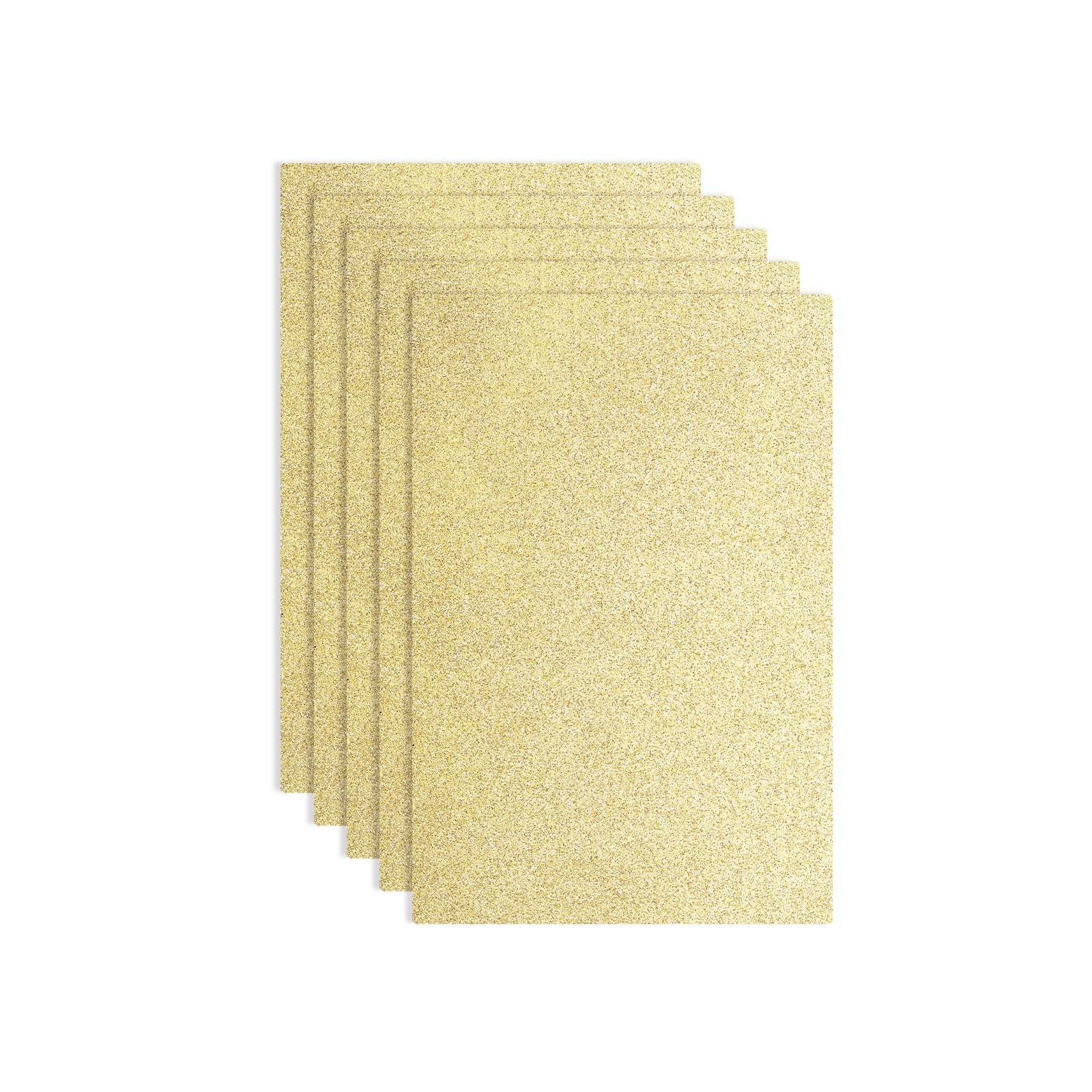 Unique Bargains 5 Pack Light Gold Glitters Foam Sheets  8 x 12 Inch Self-Adhesive Sparkle EVA Foam Sheets Thin Foam Paper for Crafting  DIY Project  Classroom  Scrapbooking (1.5mm Thick)