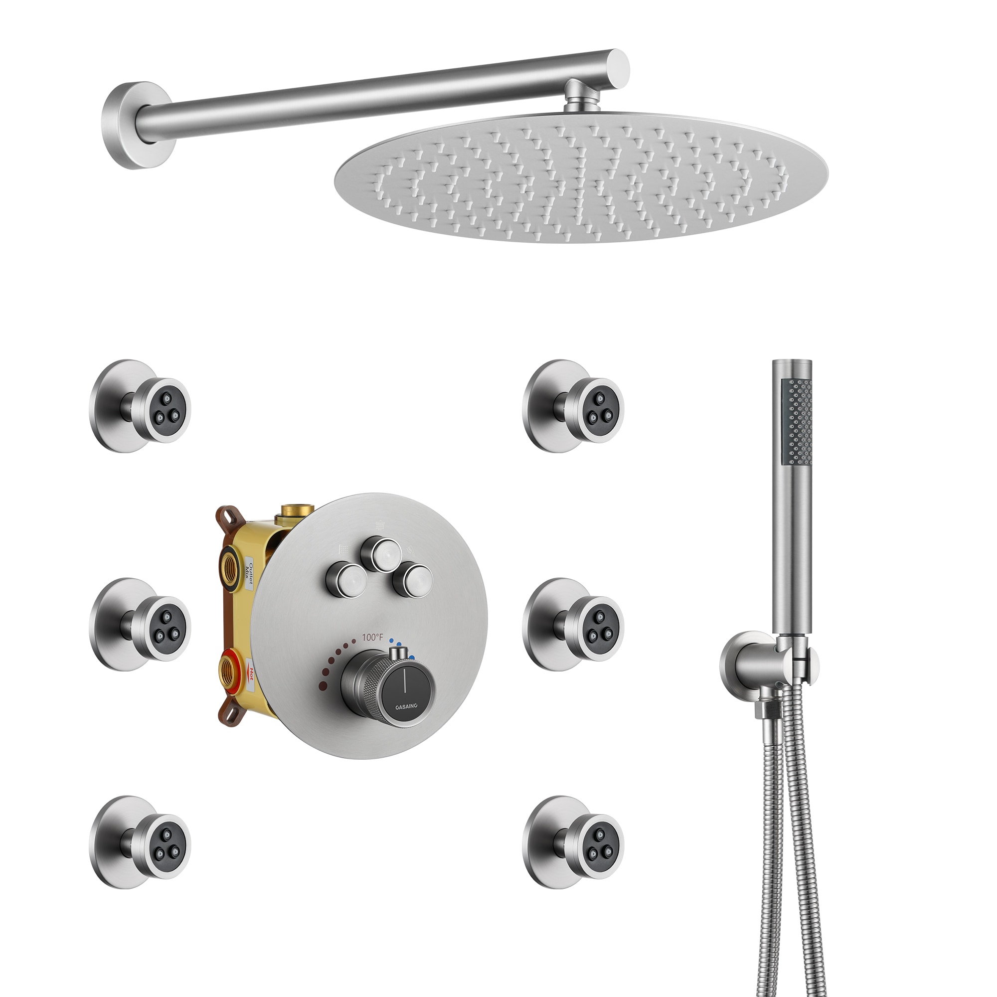 Mondawe WF-6374-12-BG Showerhead-Bar-Panels - View #11