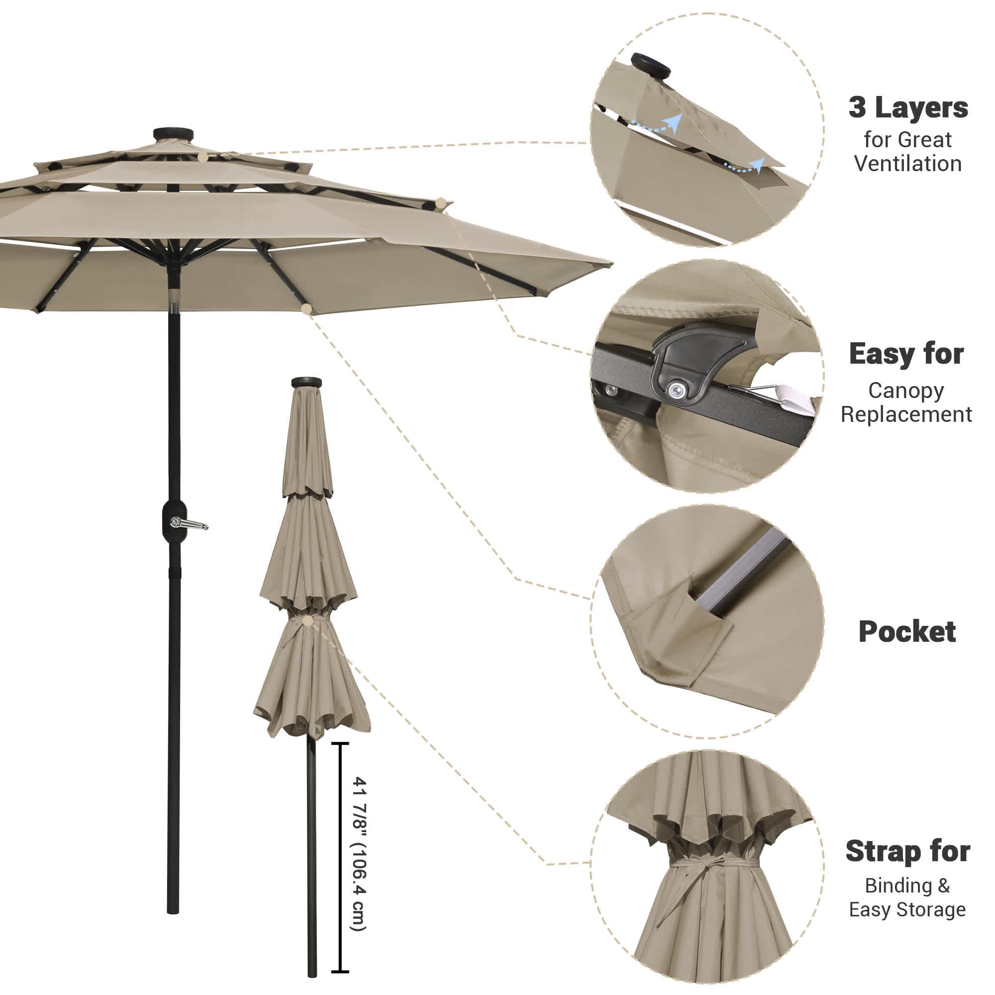 Yescom 07UMB041-3T9L-10-LO Umbrellas-2 - View #6
