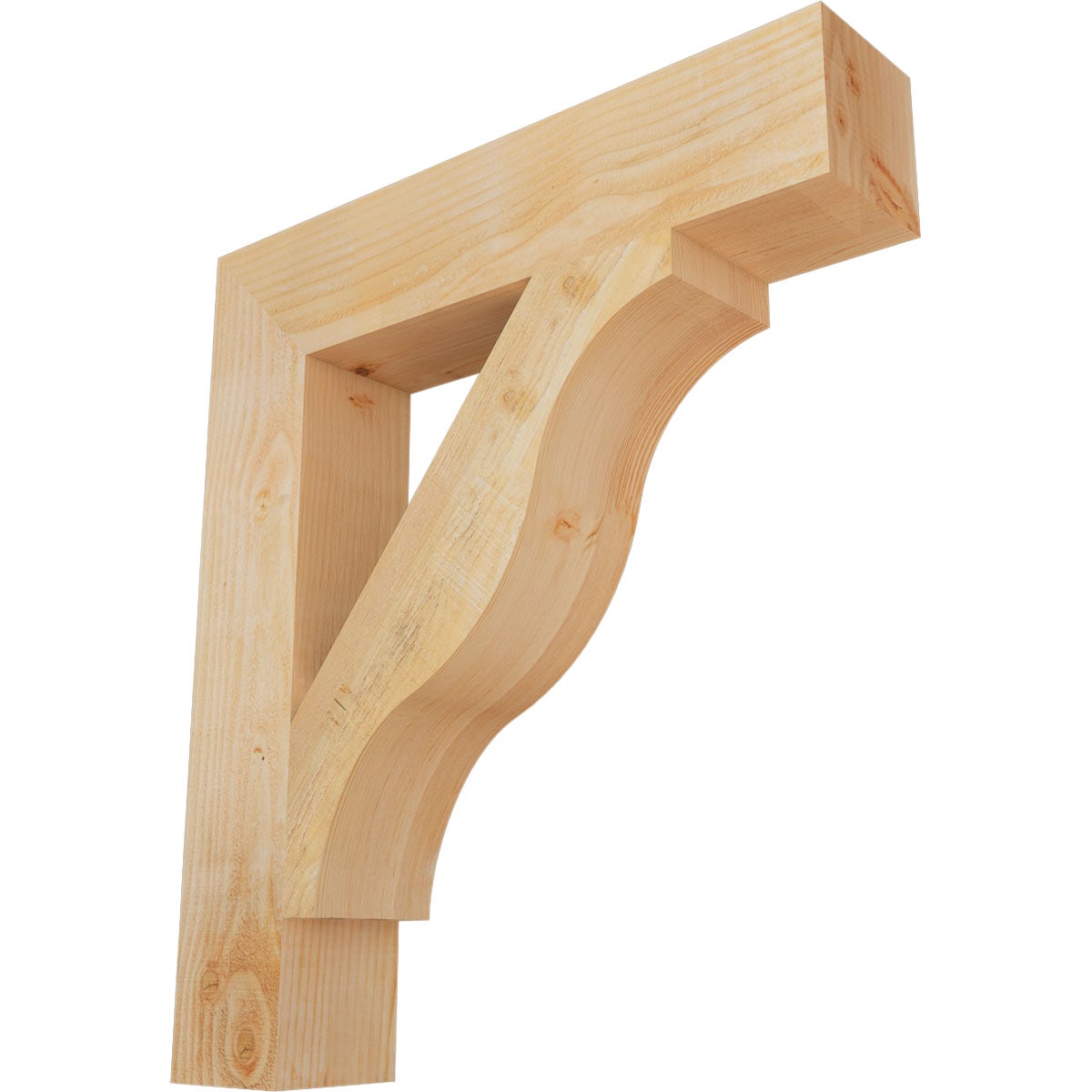 Ekena Millwork BKT06X30X34FST05RDF Funston Block Rough Sawn 6-in x 30-in x 34-in Douglas fir Brown Wood Standard bracket