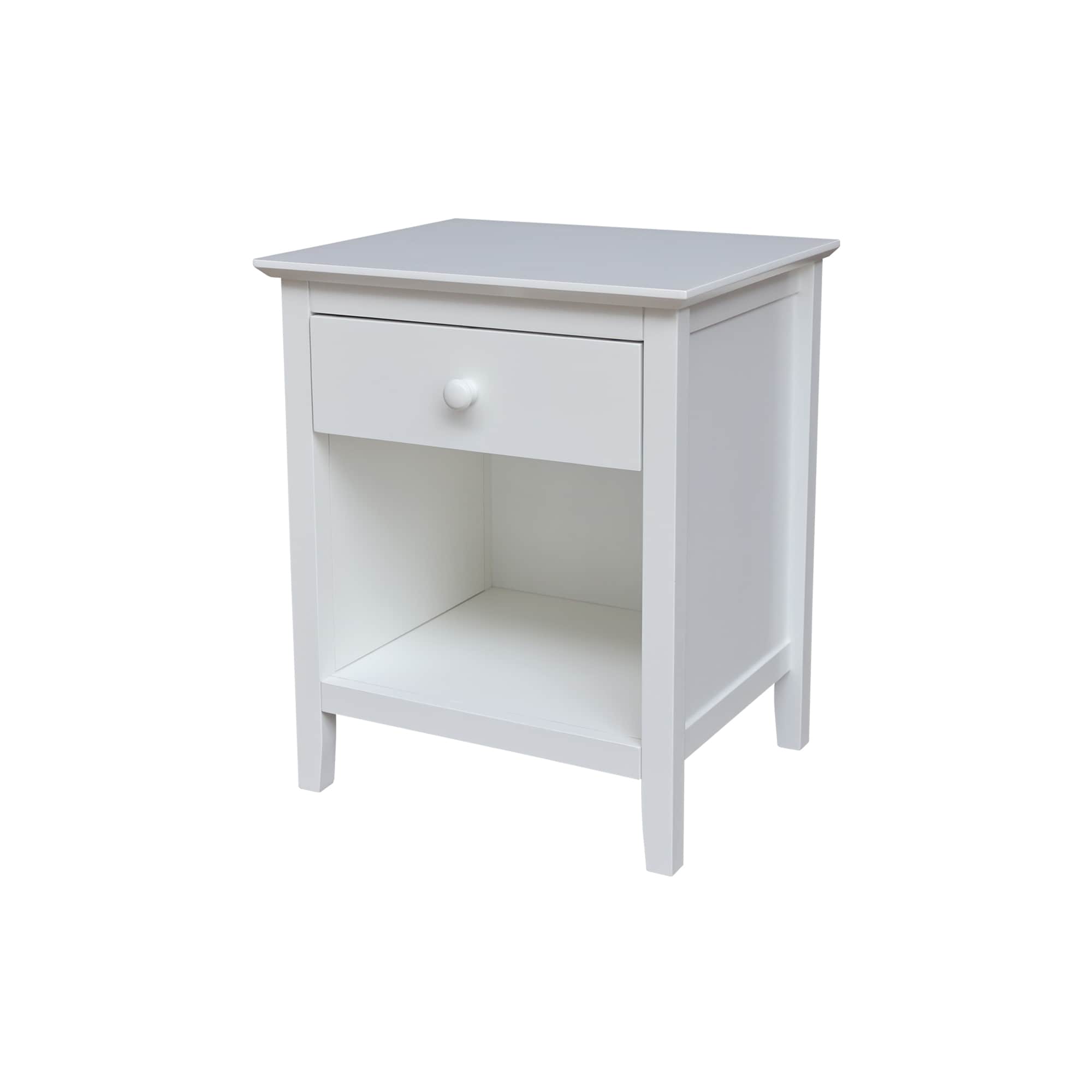 International Concepts BD08-8001 White Rubberwood Nightstand