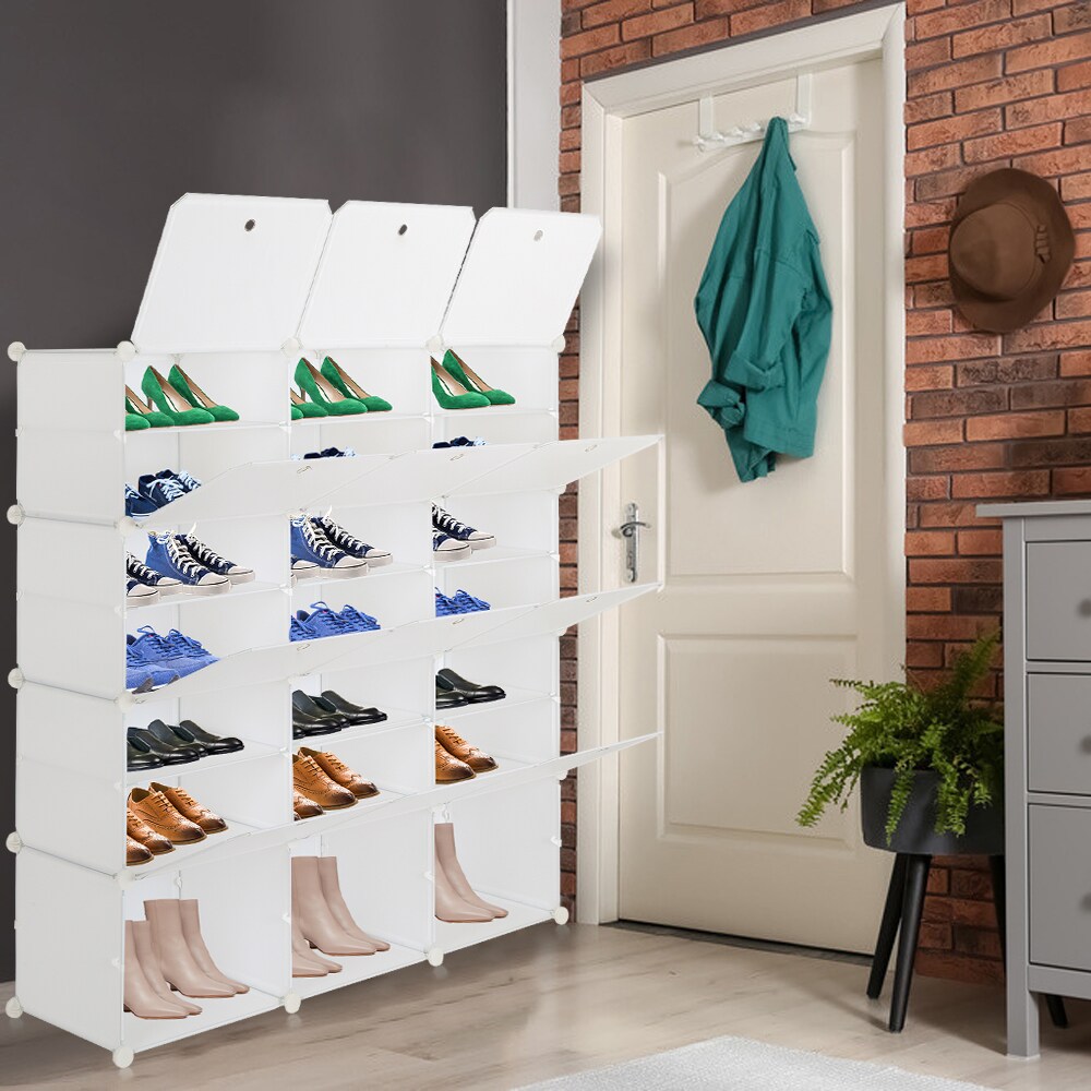 Winado 48.03-in H 7 Tier 40 Pair White Plastic Shoe Organizer in