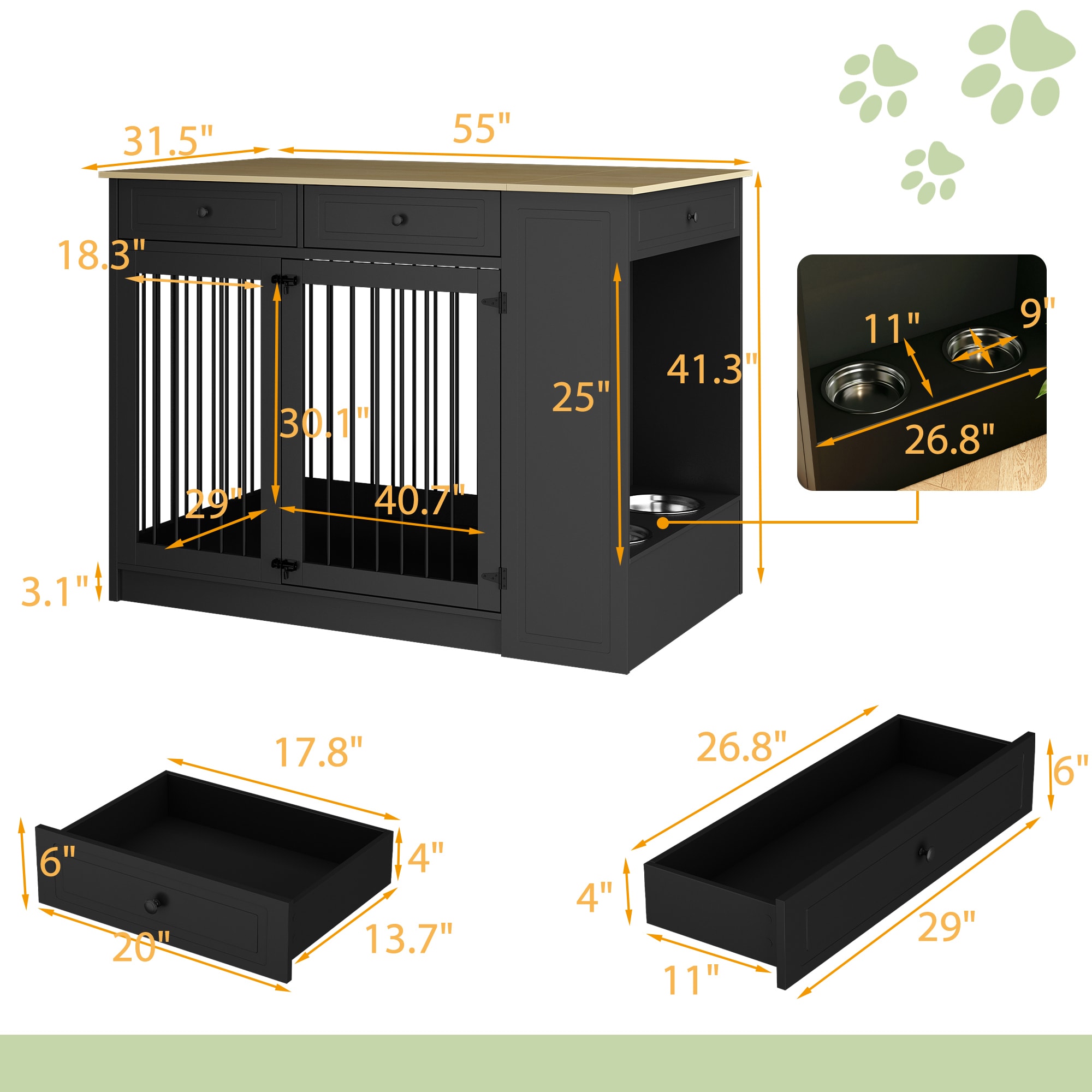 MIDHAM KF150209-03+04 Composite Indoor Large Dog House