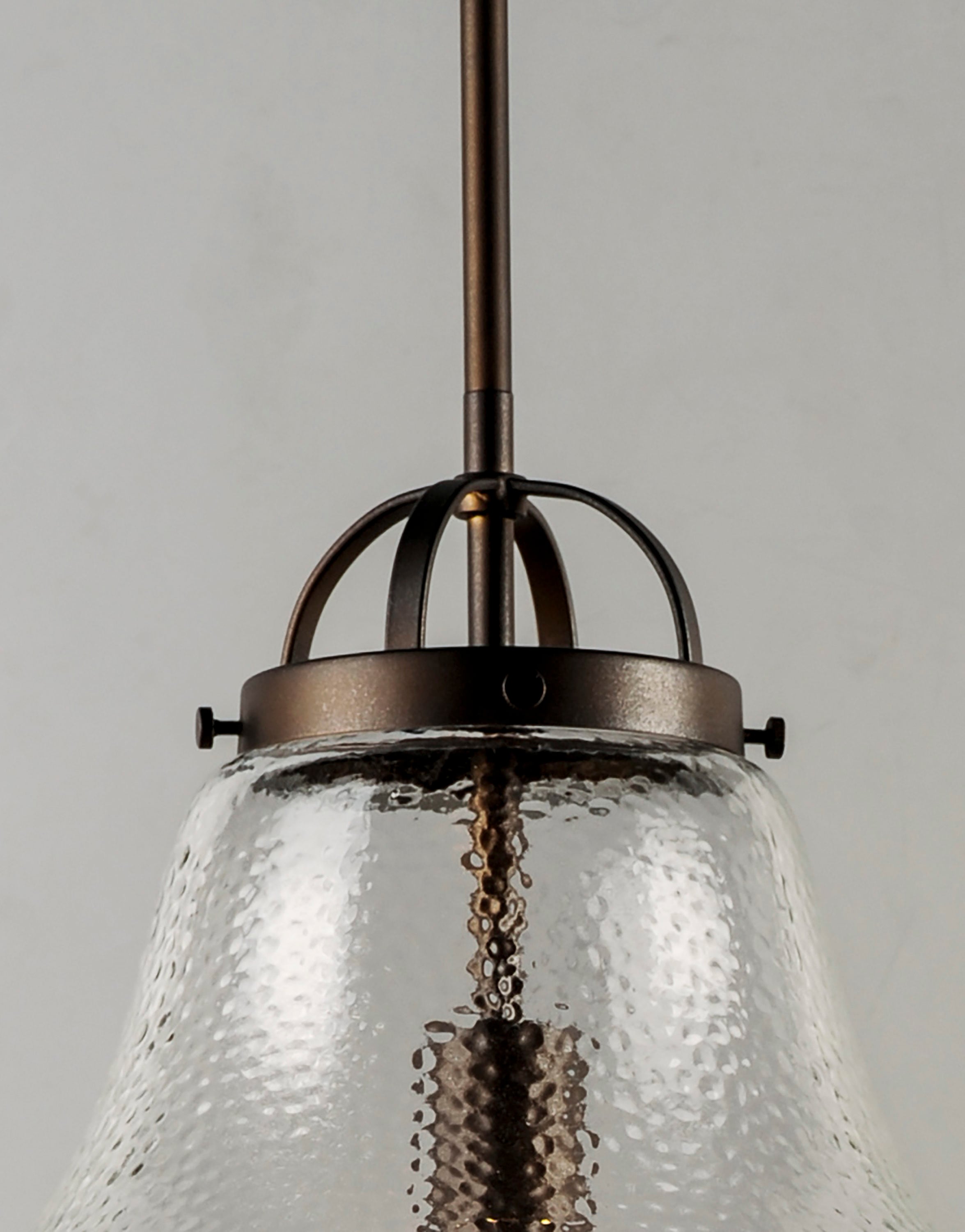 Stella 14" Hammered Glass Bronze Pendant Light