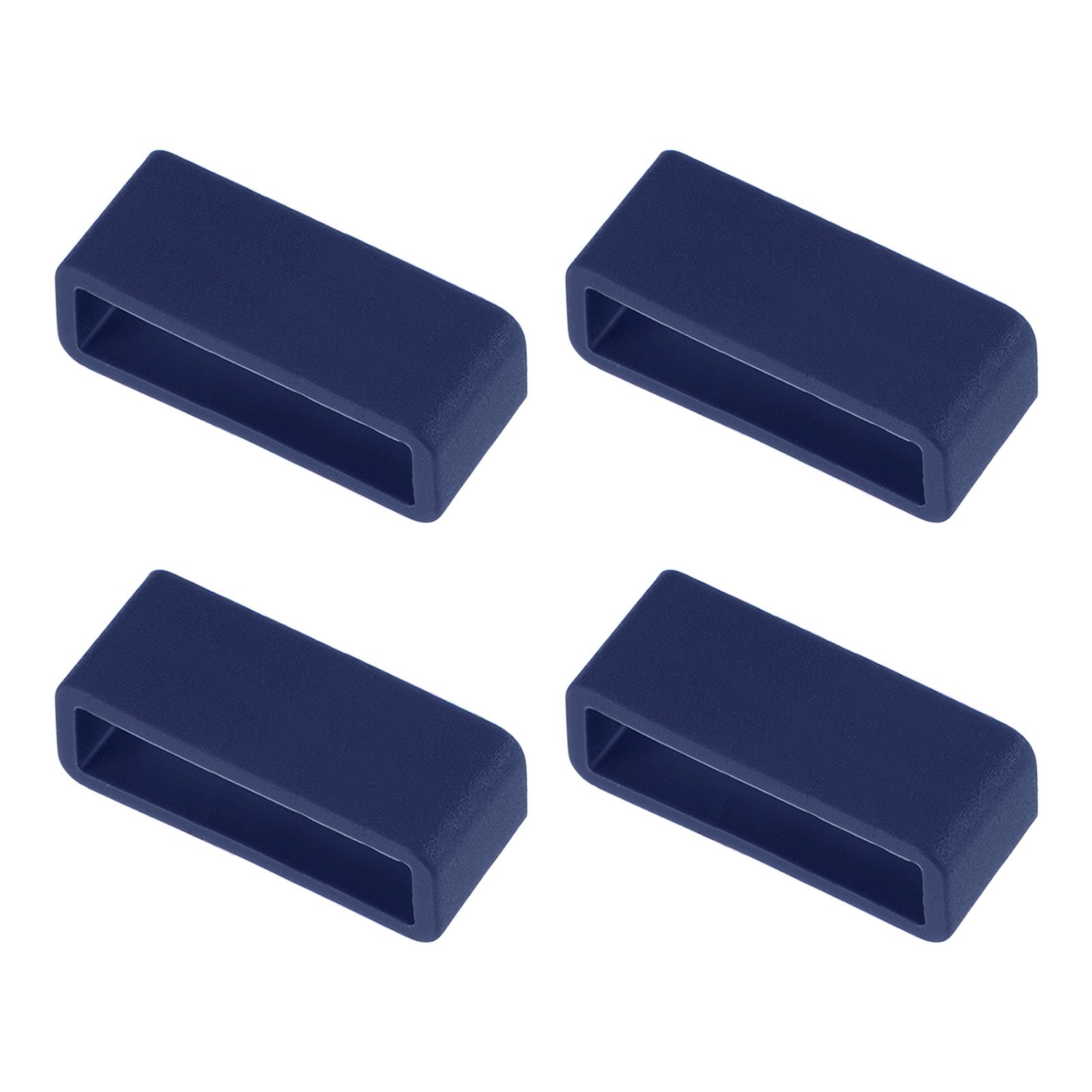Unique Bargains Watch Band Strap Loops Rubber Replacement Fastener Rings Silicone Watch Holder Keeper for 24mm Width Watch Band Navy Blue 4pcs