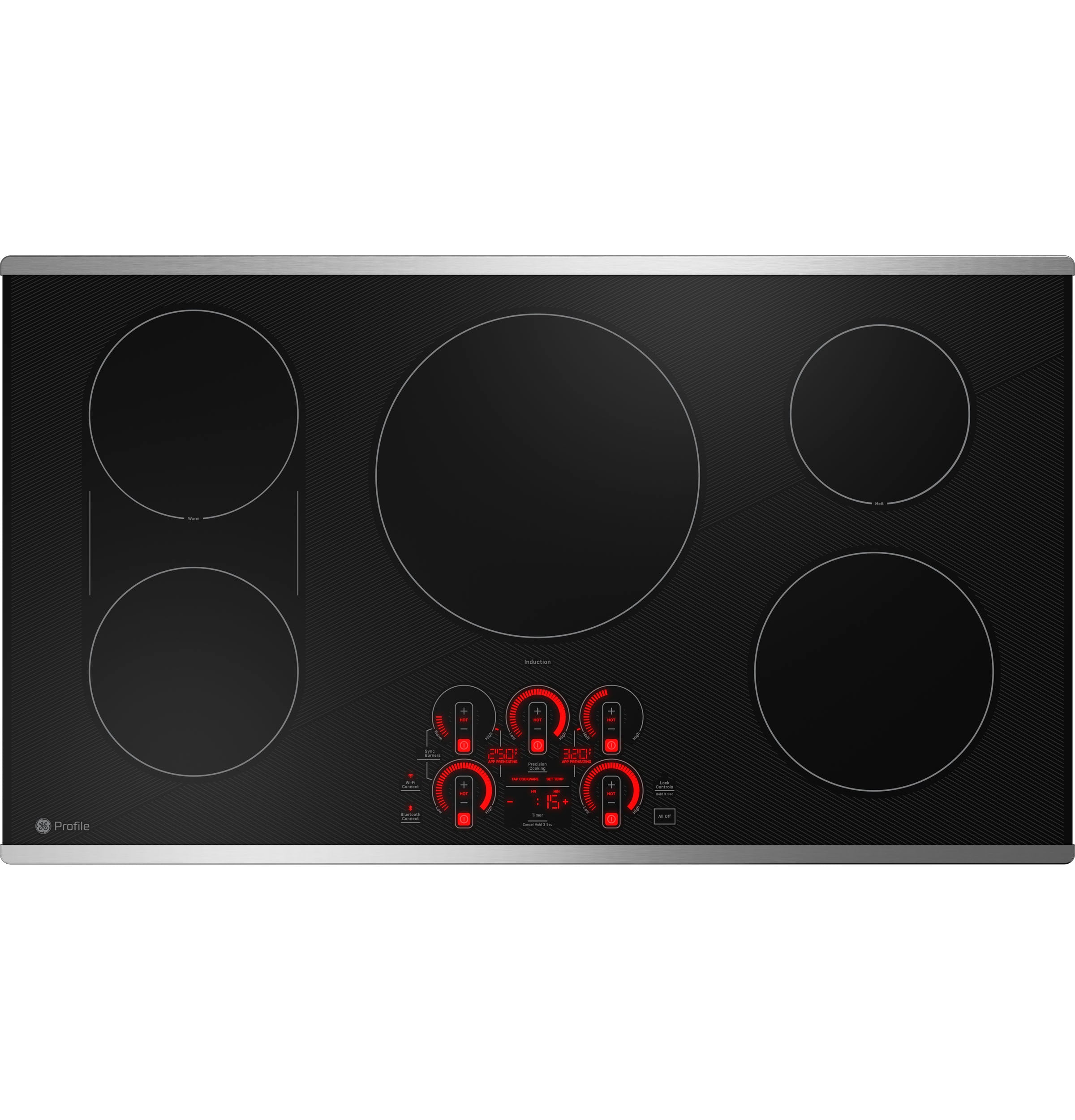 GE Profile 36-in 5 Elements Stainless Steel Smart Induction Cooktop in the Induction  Cooktops department at