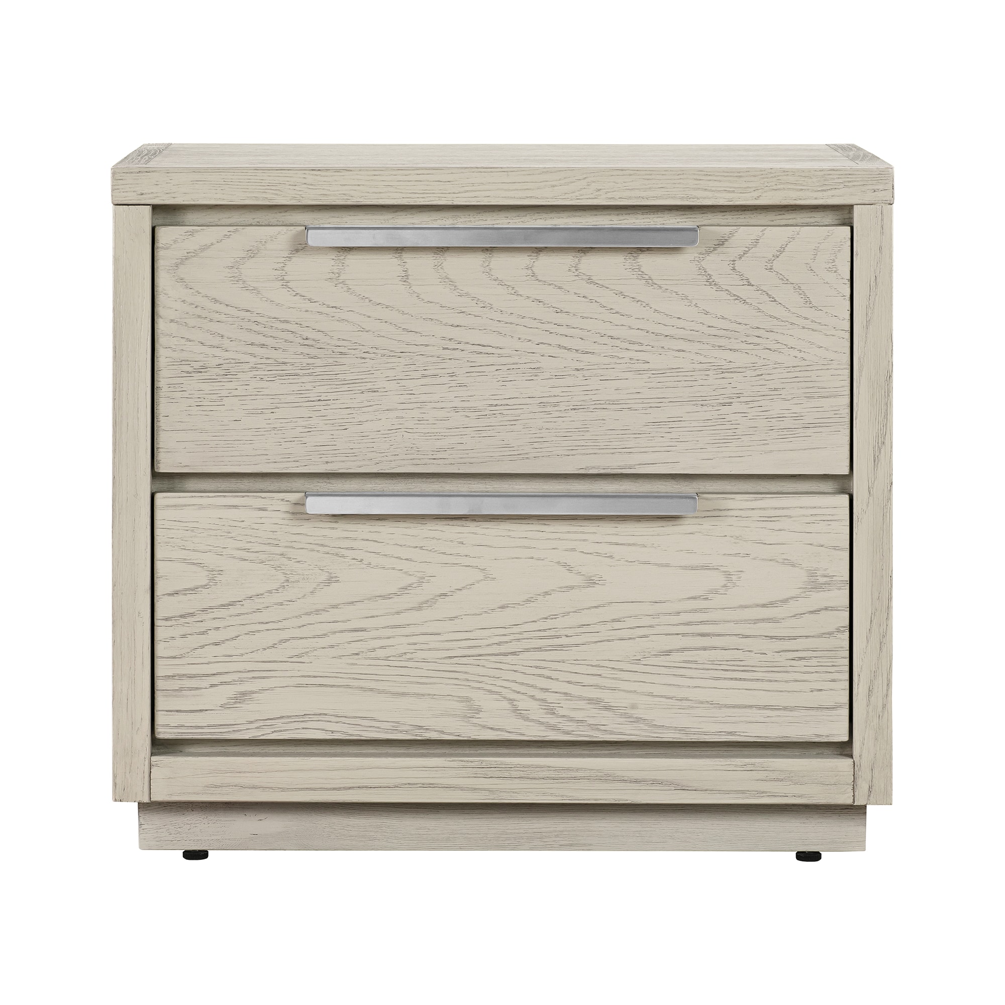 Armen Living LCAJLAGR Silver-gray Oak Nightstand