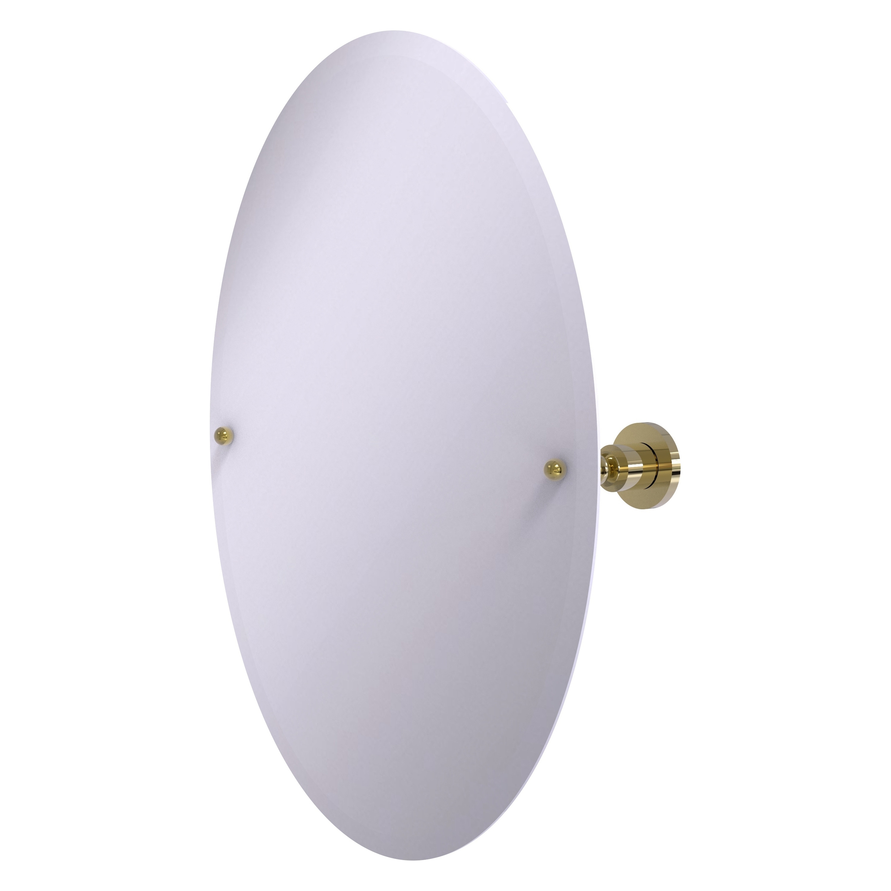 Allied Brass AP-91-UNL Astor Place 21-Inches x 28-Inches Beveled Frameless Oval Tilting Bathroom Vanity Mirror ( Unlacquered Brass )