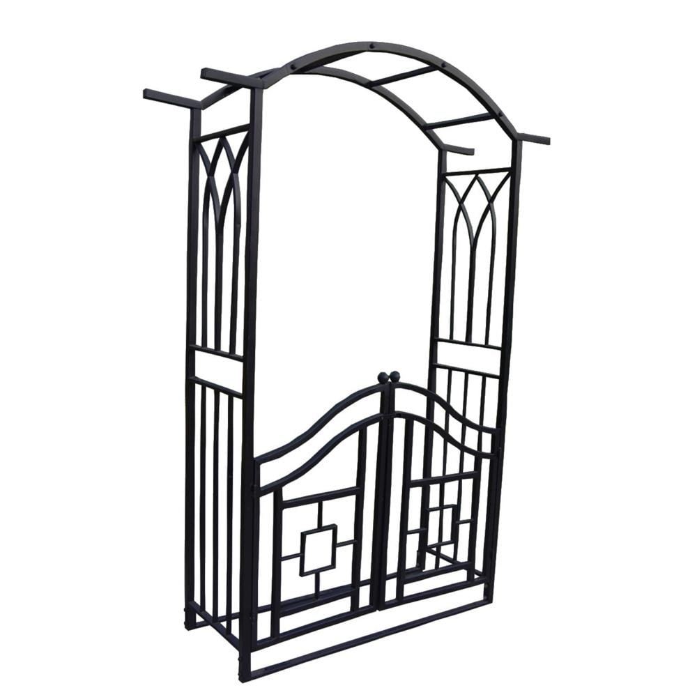 Oakland Living 5023-BK Mississippi 4.95-ft W x 7.04-ft H Arched Black Wrought iron Garden Arbor