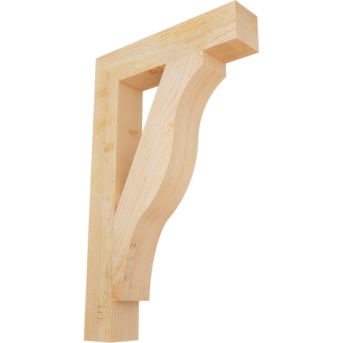 Ekena Millwork BKT04X20X32FST05RDF Funston Block Rough Sawn 4-in x 20-in x 32-in Douglas fir Brown Wood Standard bracket