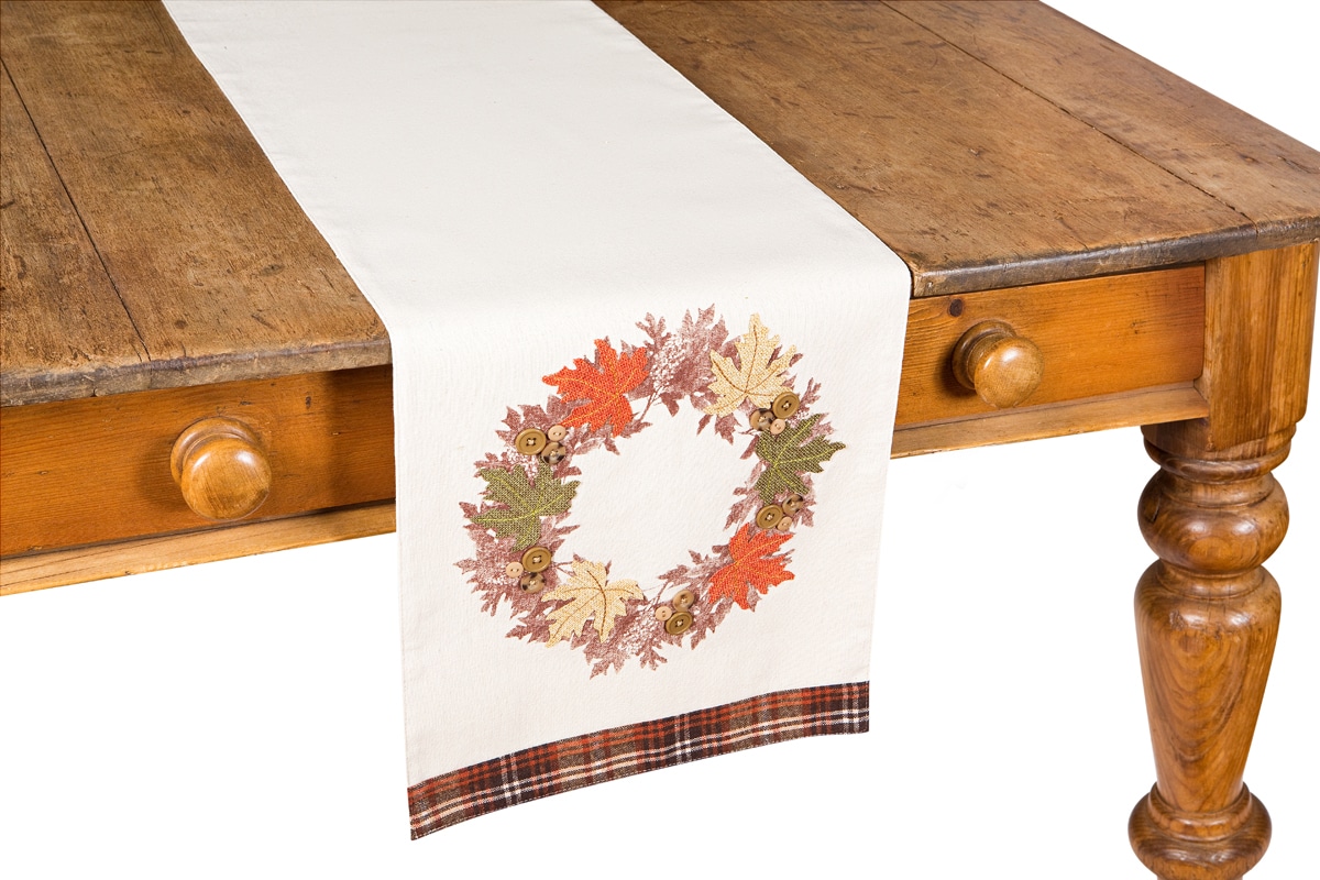 XIA Home Fashions XD1583313108 108-Inches Leaves Tabletop decoration Table runner