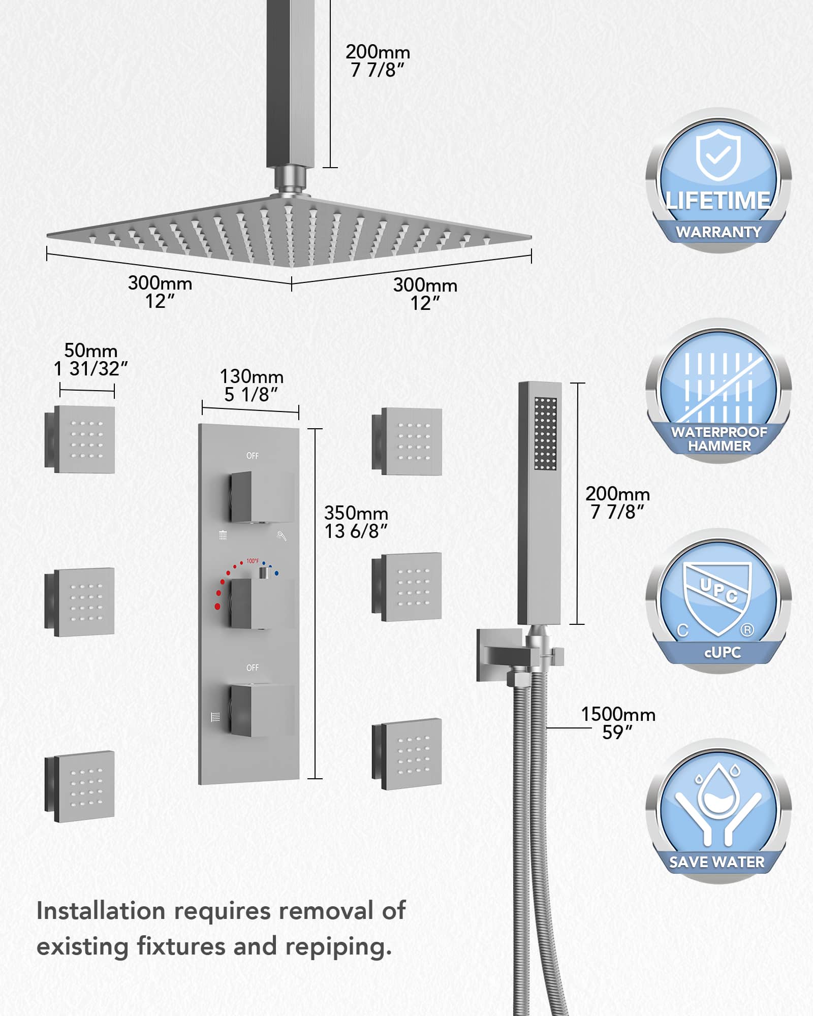 EVERSTEIN SFS1004-NK12 Tub-Shower-Faucets - View #11