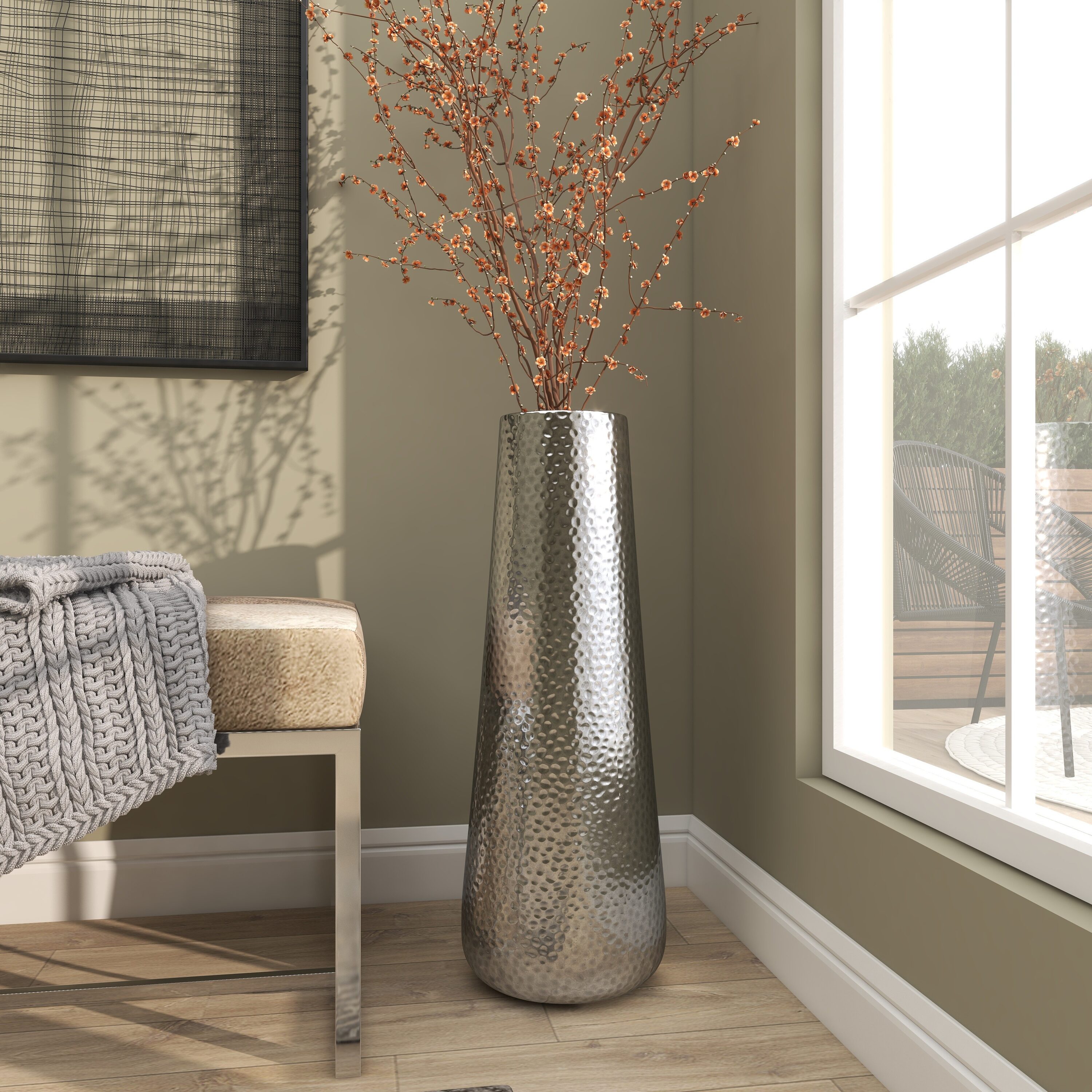 Grayson Lane Silver Aluminum Modern Vase in the Decorative Accessories ...