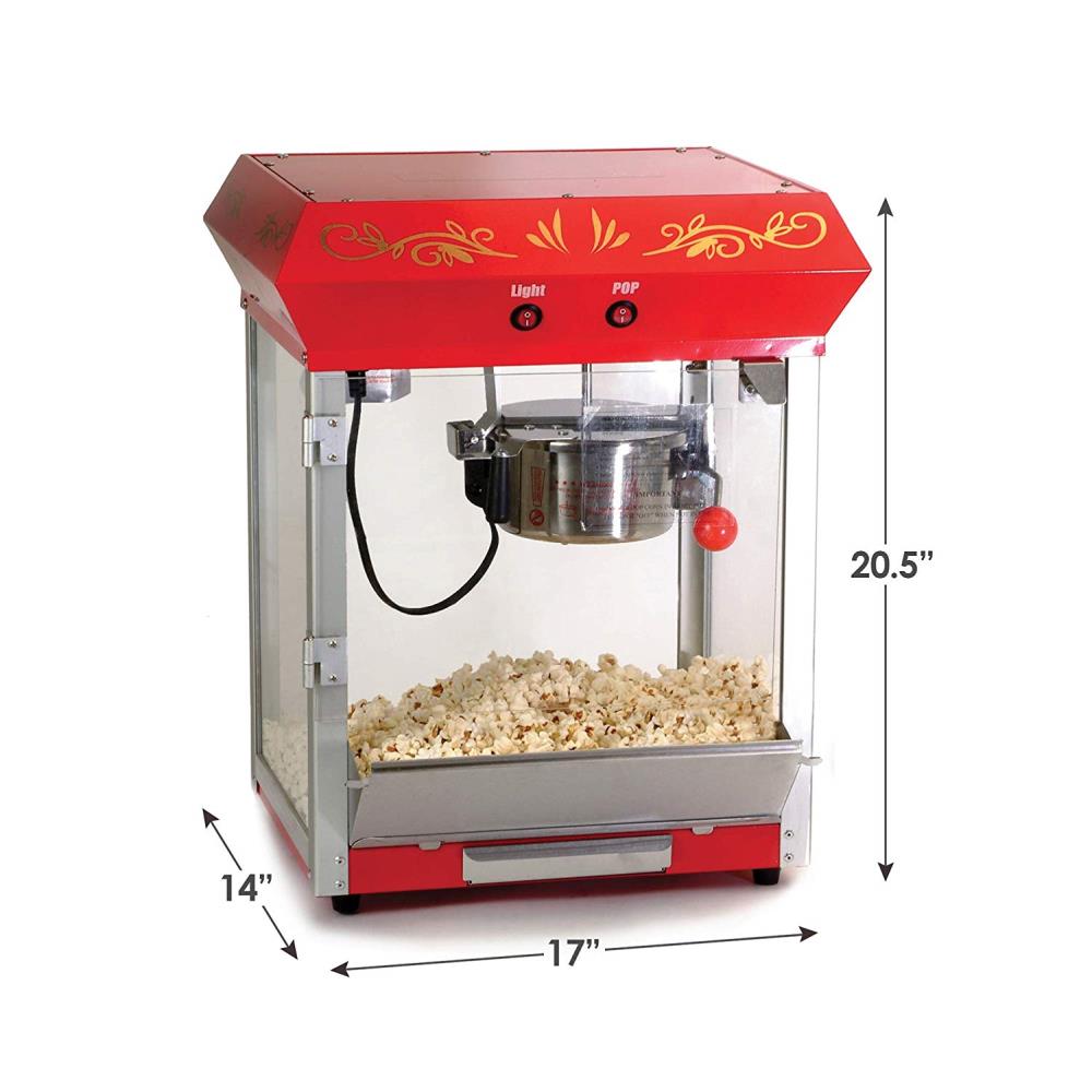 Frigidaire FRIGIDAIRE Theatre Style Popcorn Maker - Red, Tabletop Popcorn  Machine with Stainless Steel Kettle, Hot Air Cooking