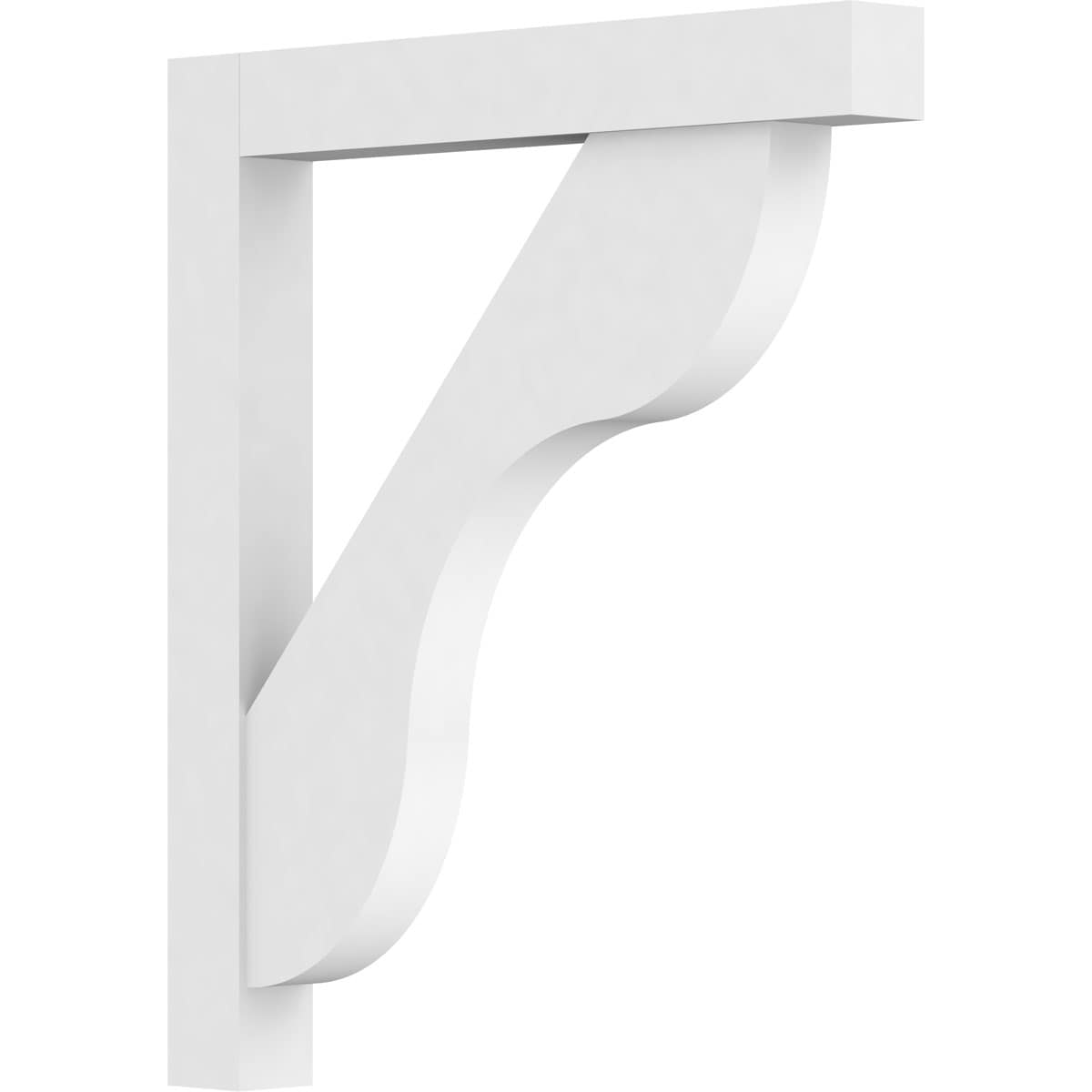 Ekena Millwork BKTP03X30X30CAR05 Standard Carmel 3-in x 30-in x 30-in White PVC Standard bracket