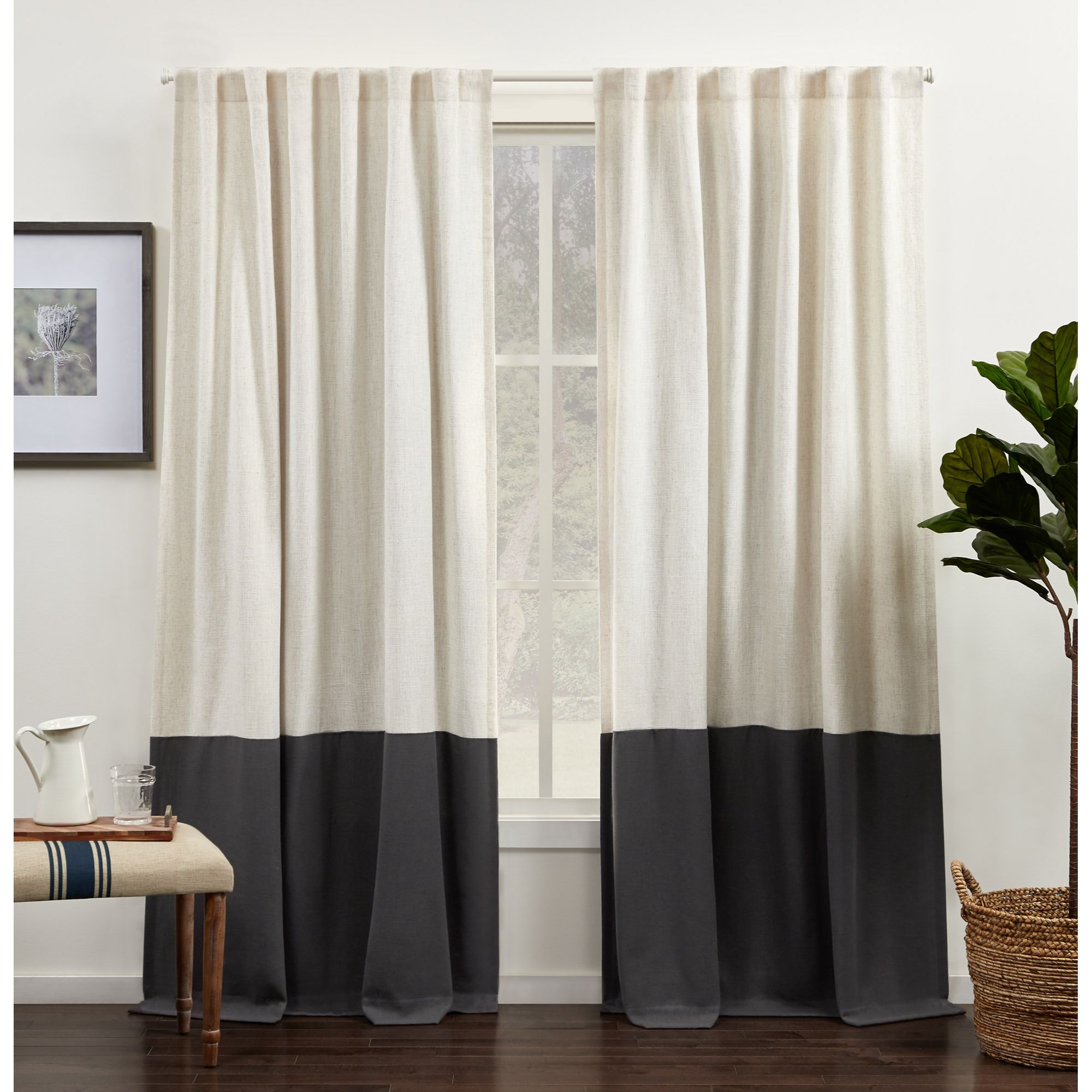 Exclusive Home YC012896DSEHC1 020 84-in Grey Light Filtering Back Tab Curtain Panel Pair