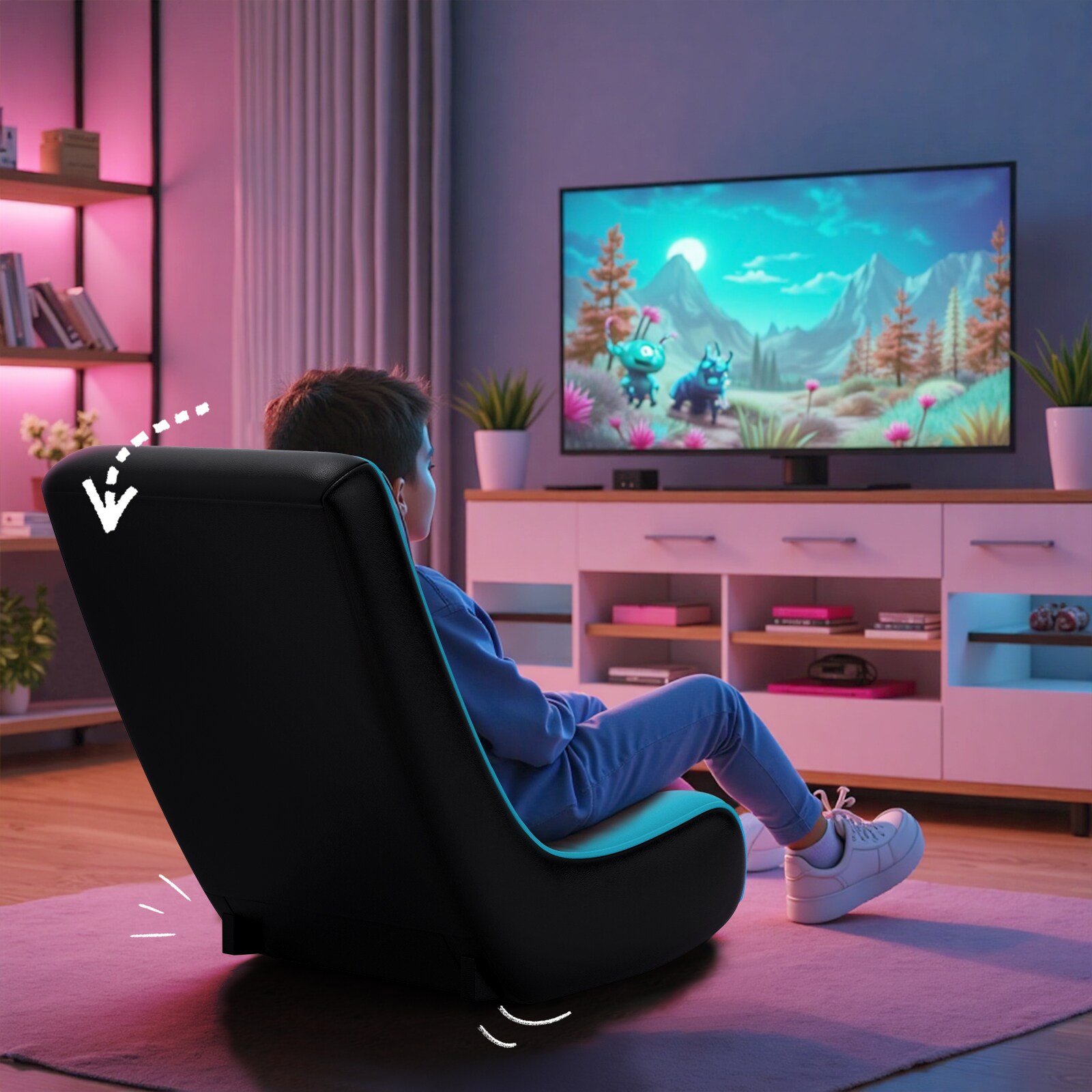 GTPLAYER LOWE'S-GTP-450R-TEAL Office-Chairs - View #3