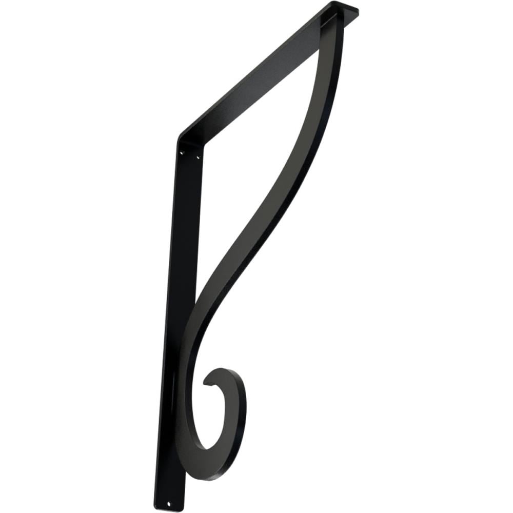 Ekena Millwork BKTM01X12X15SAS Ashford Ashford 12-in x 1.5-in x 15-in Black Wrought iron Wall bracket