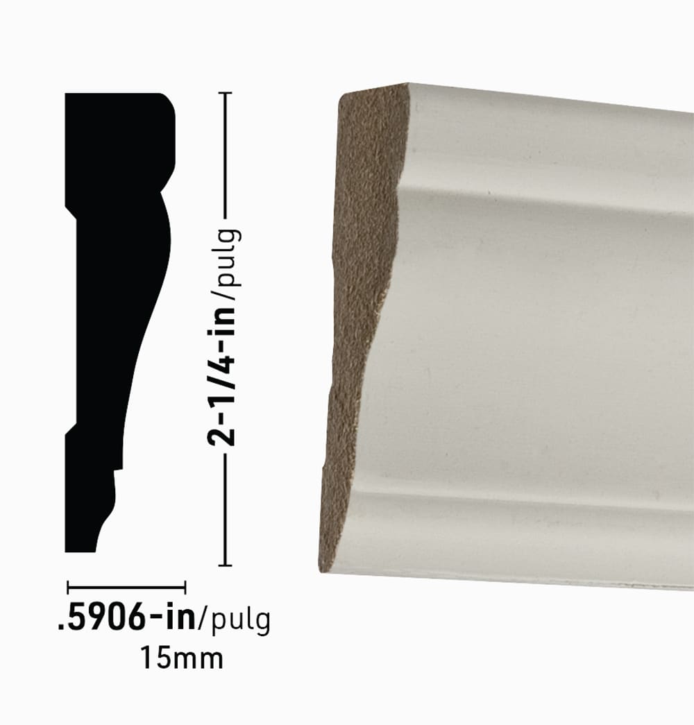 RELIABILT 9/16-in x 2-1/4-in x 7-ft Primed MDF 442 Casing in the Window ...