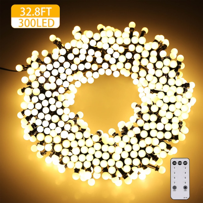 LamQee 300-Count 33-ft Multi-function White LED Plug-In Christmas