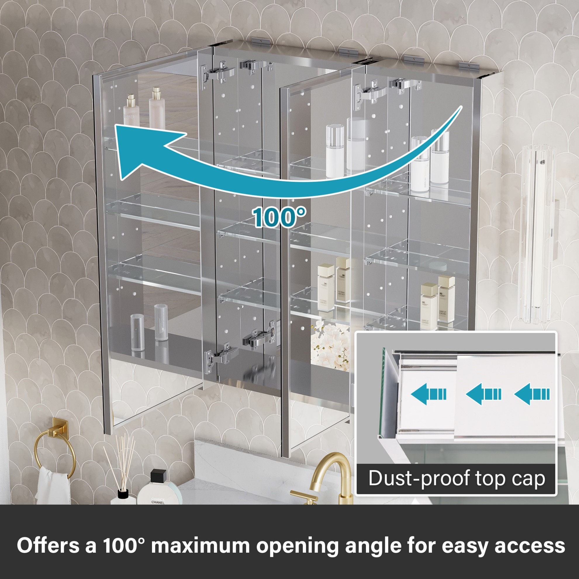 WELLFOR JRA16L12L32 Bathroom-Medicine-Cabinets - View #4