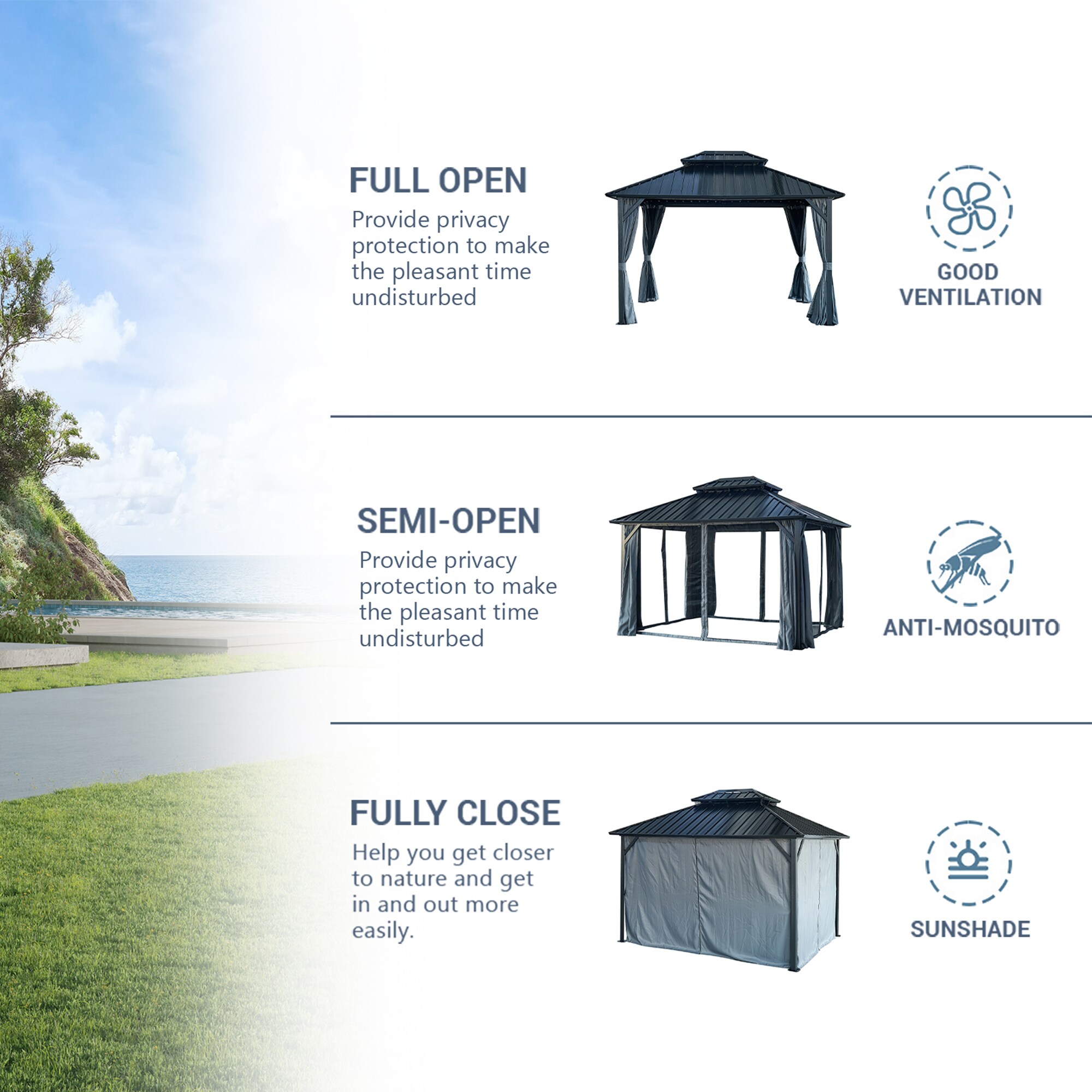 Bybafun YE3500016 Wood-Resin-Gazebos - View #6