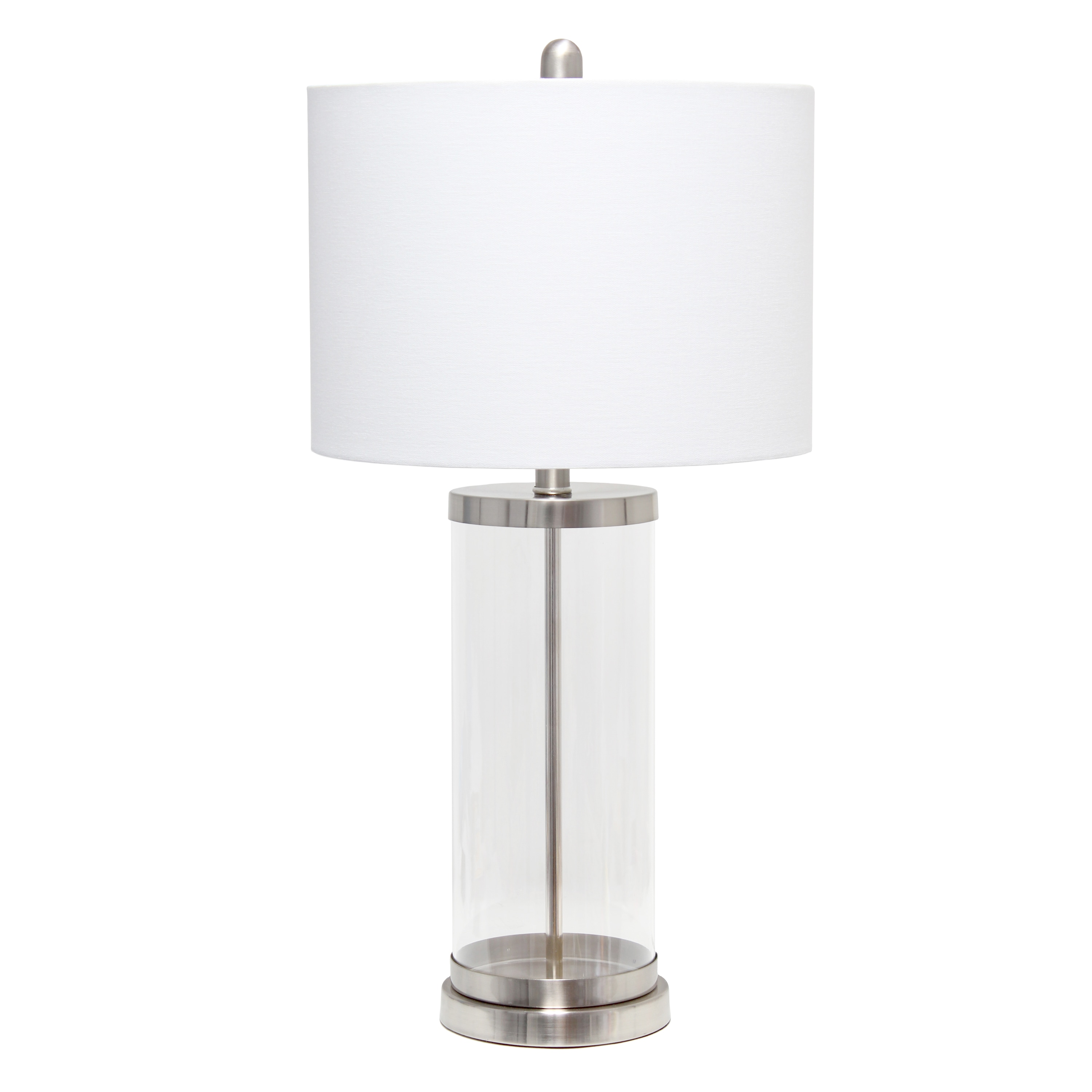 Lalia Home LHT-1010-BN Barnlitt 27.5-in Brushed Nickel LED Rotary socket Table Lamp with Fabric Shade