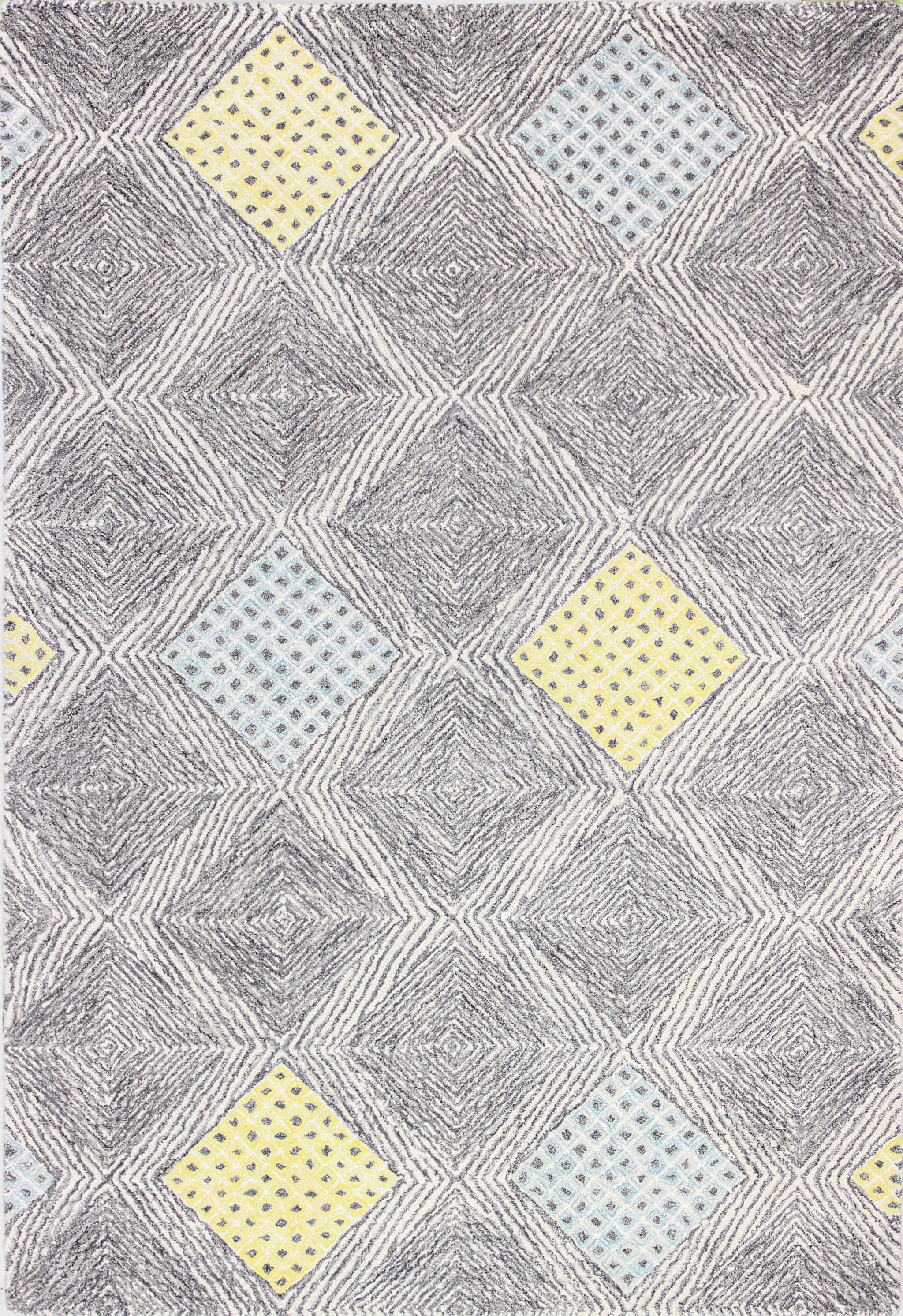 Bashian 649652299495 5 X 8 (ft) Wool Grey Indoor Geometric Area Rug