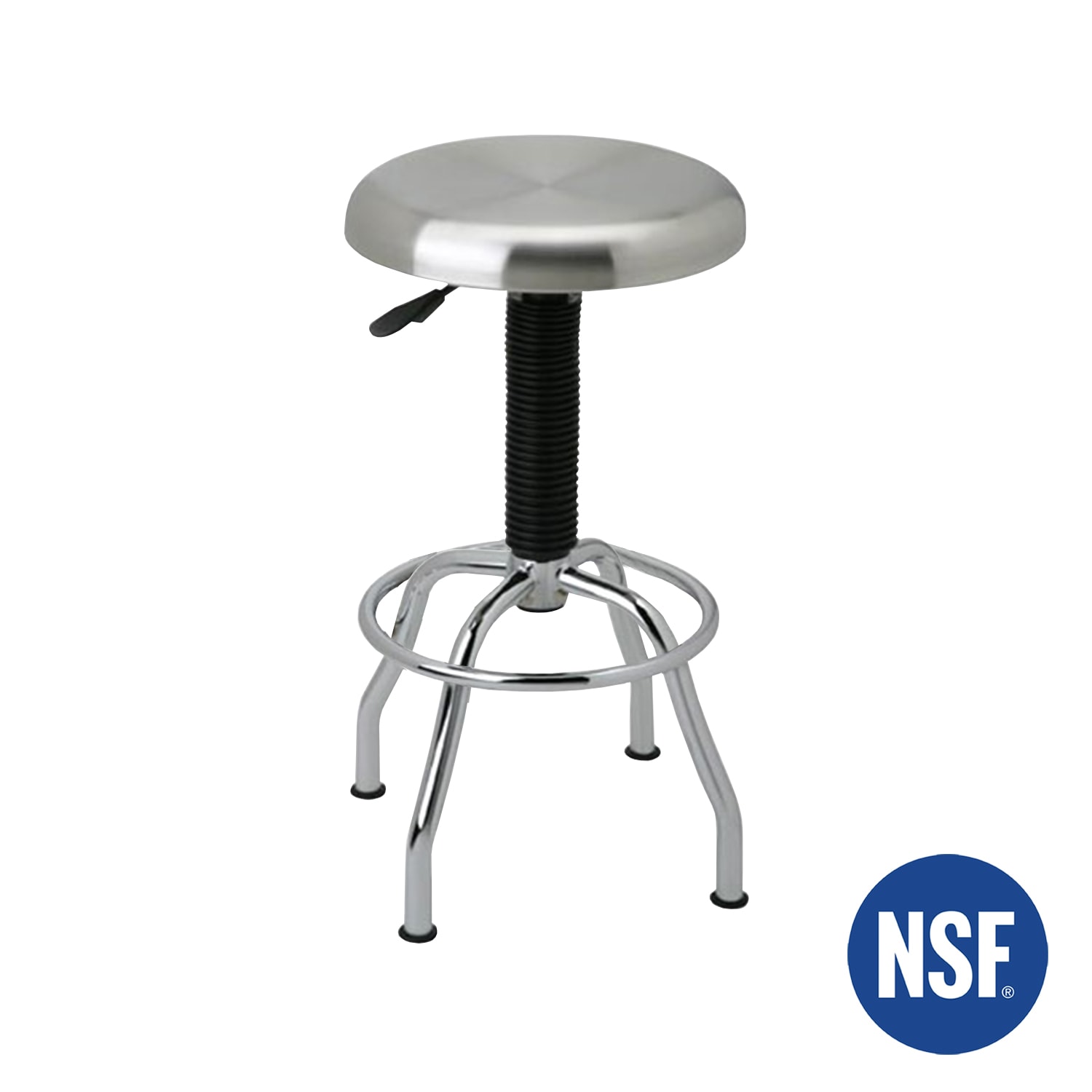 ErgoSwivel Modern Silver Stainless Steel Adjustable Lab Stool