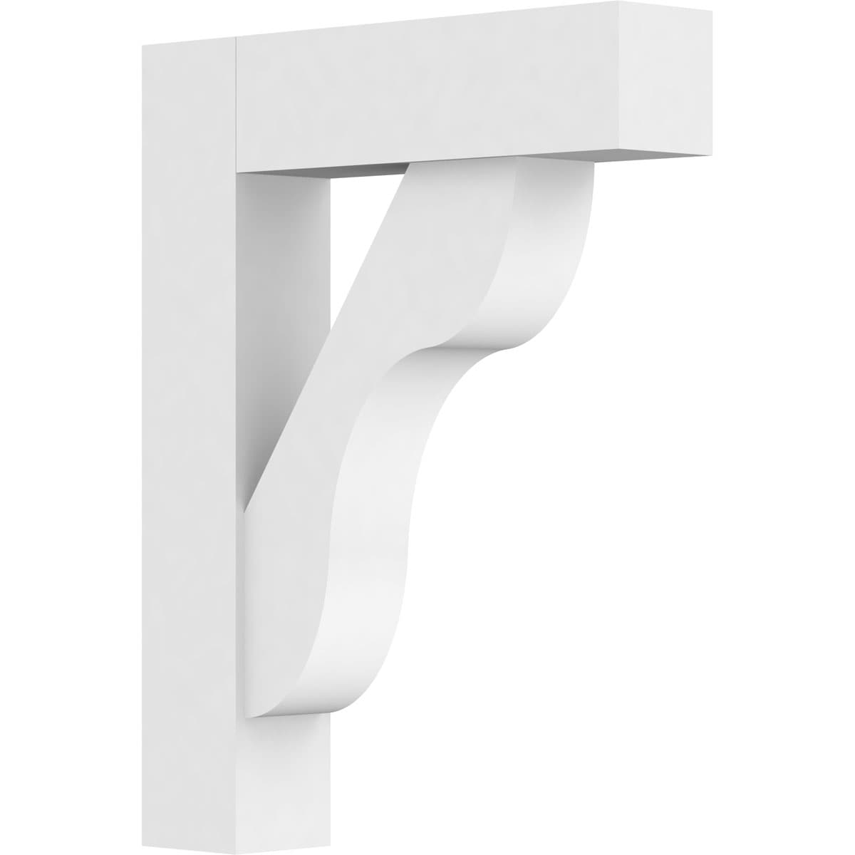 Ekena Millwork BKTP03X14X18CAR05 Standard Carmel 3-in x 14-in x 18-in White PVC Standard bracket