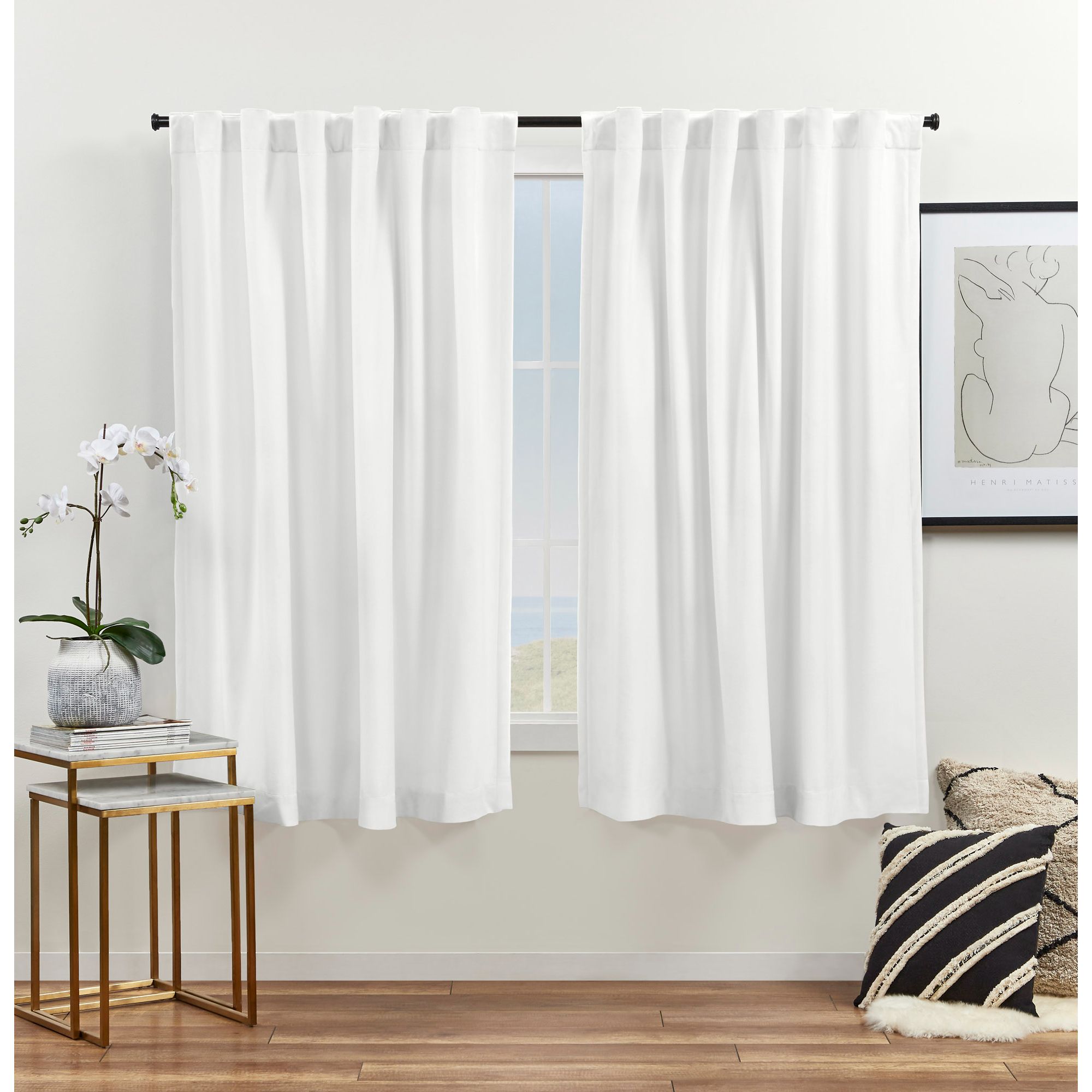Exclusive Home YC013571DSEHA1 A433 63-Inches Winter Light filtering Back tab Curtain panel pair