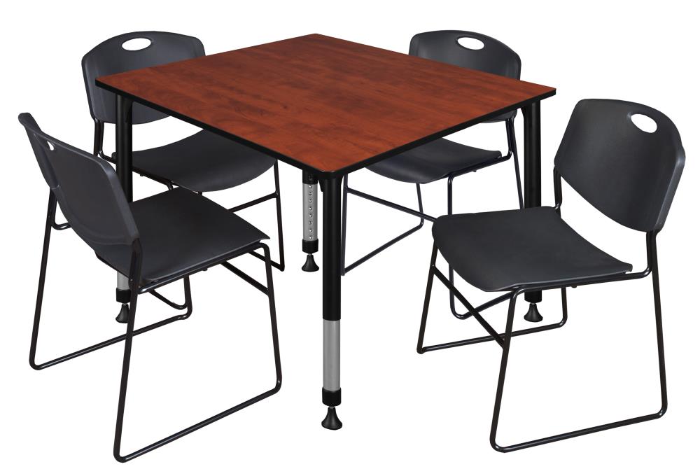 Regency TB4848CHAPBK44BK Classroom Tables Red 4-Person Training Table (48-in W x 34-in H)