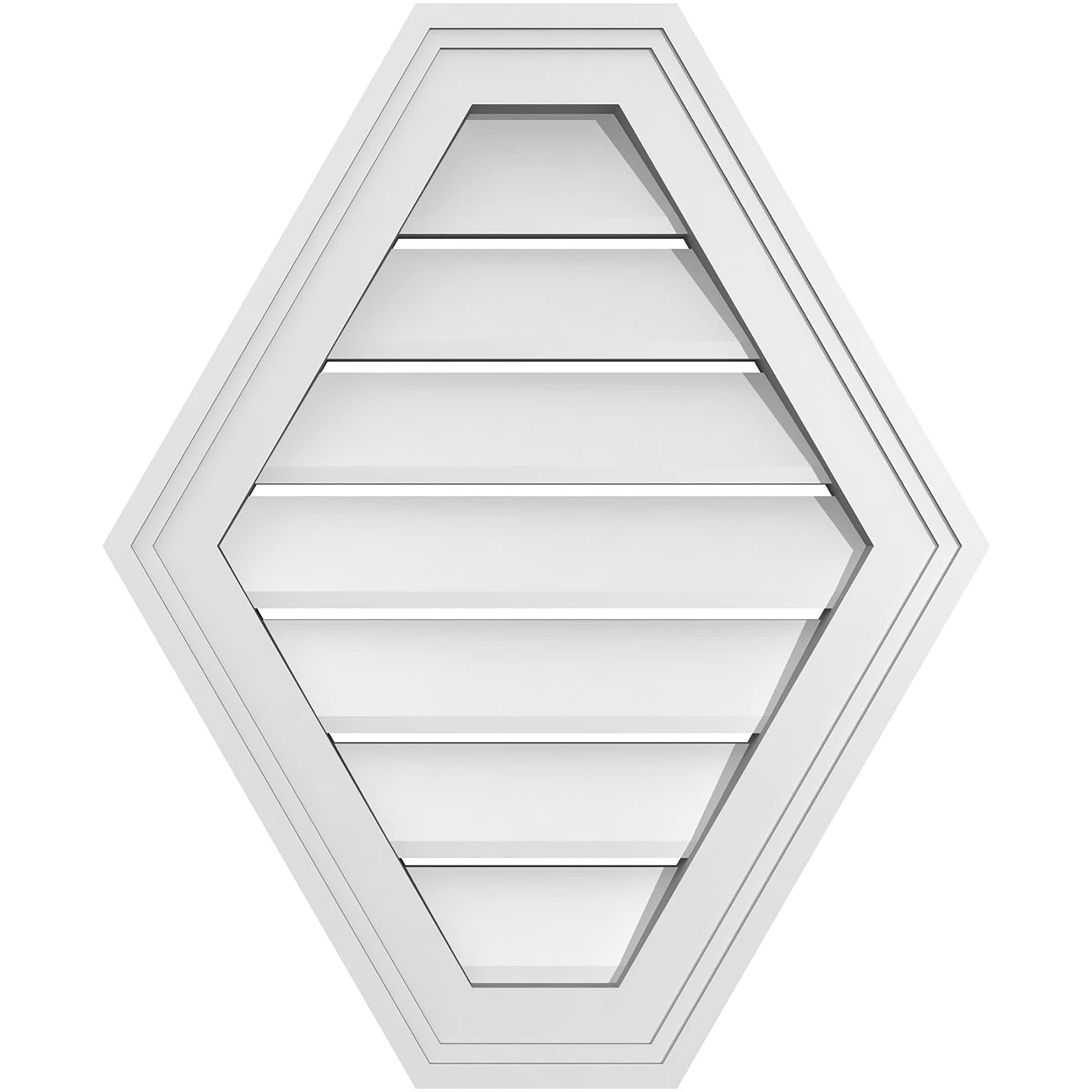 Ekena Millwork GVPHP18X2202SF 18-Inches x 22-Inches Off-white Peaked PVC Gable Louver Vent