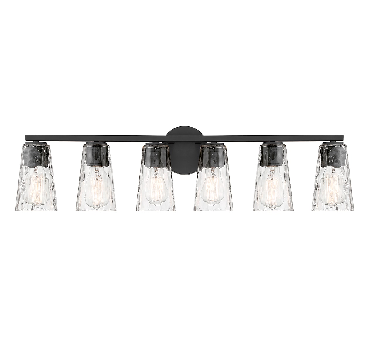 Savoy House Essentials 8-2603-6-BK Gordon 34-in 6 -Light Matte Black Coastal Vanity light