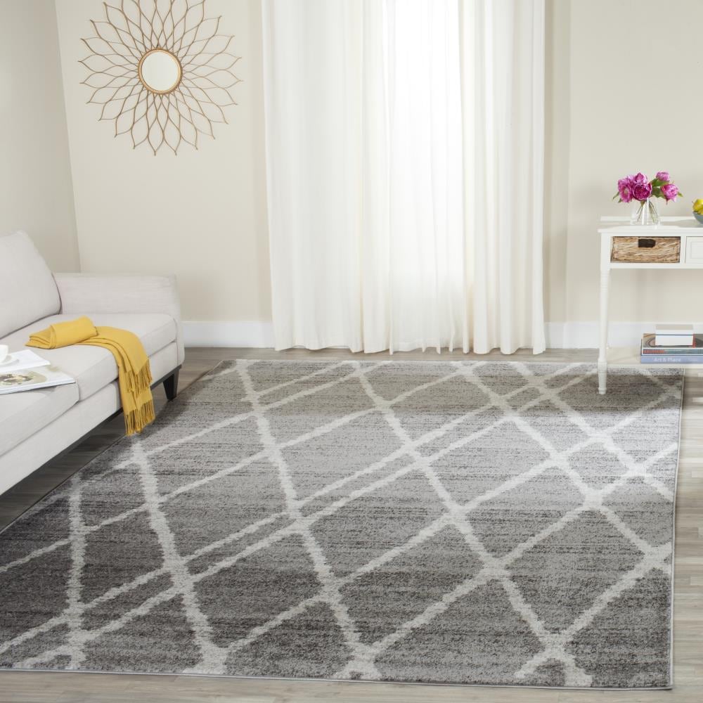 Ivory Synthetic Easy Care Reversible Area Rug, 6' x 9'
